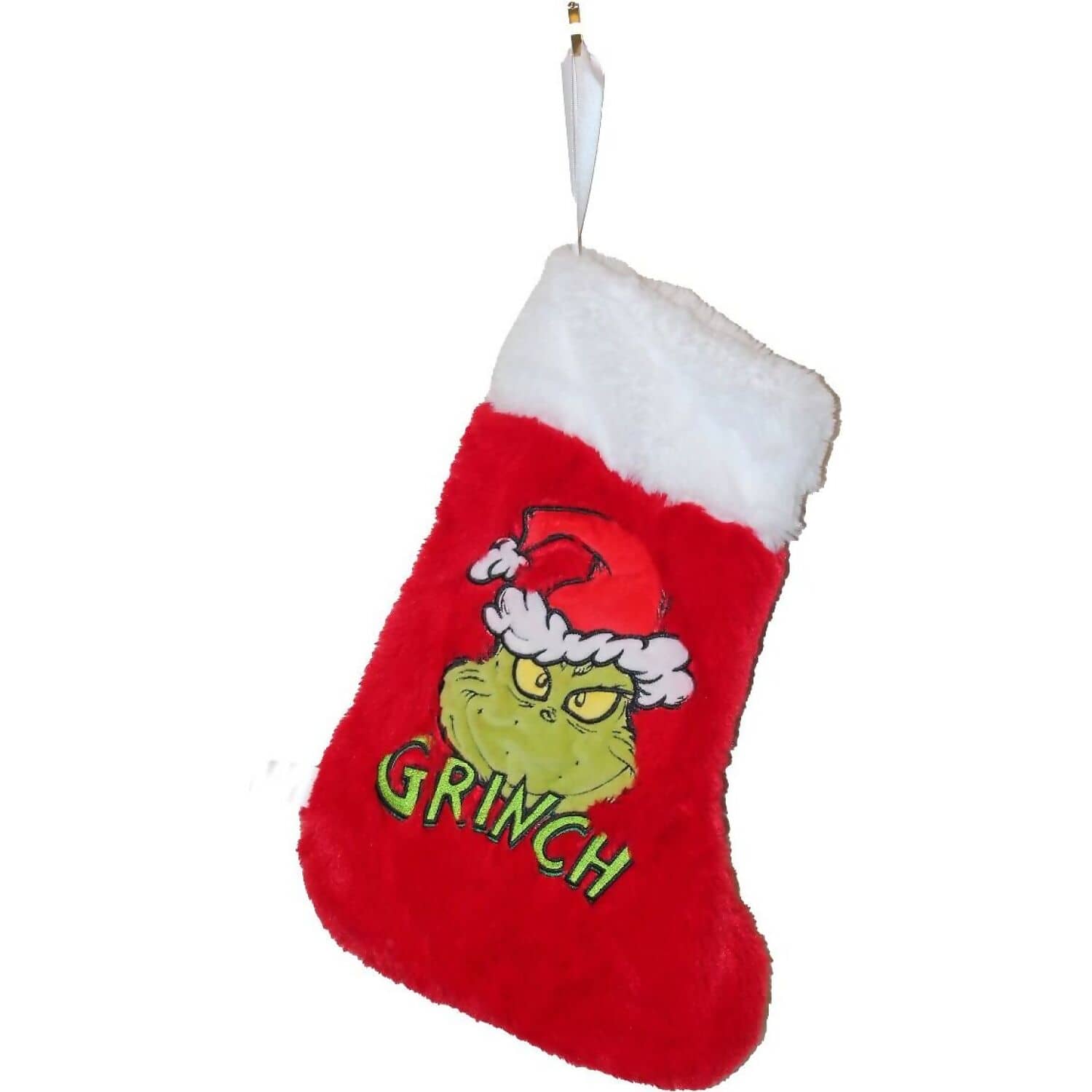 Cotton Candy - Xmas Stocking Dr. Seuss Grinch Red/White - Plush Christmas