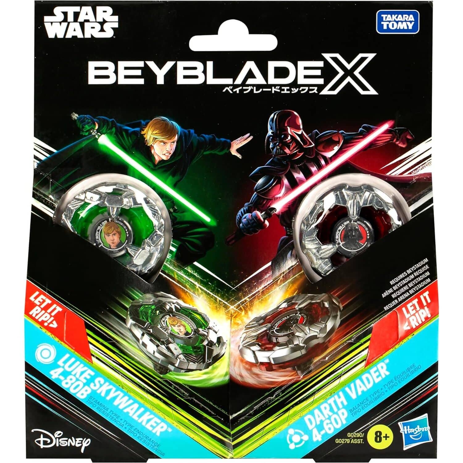 BEYBLADE X - Star Wars - Luke Skywalker 4-80B vs Darth Vader 4-60P Multipack Set