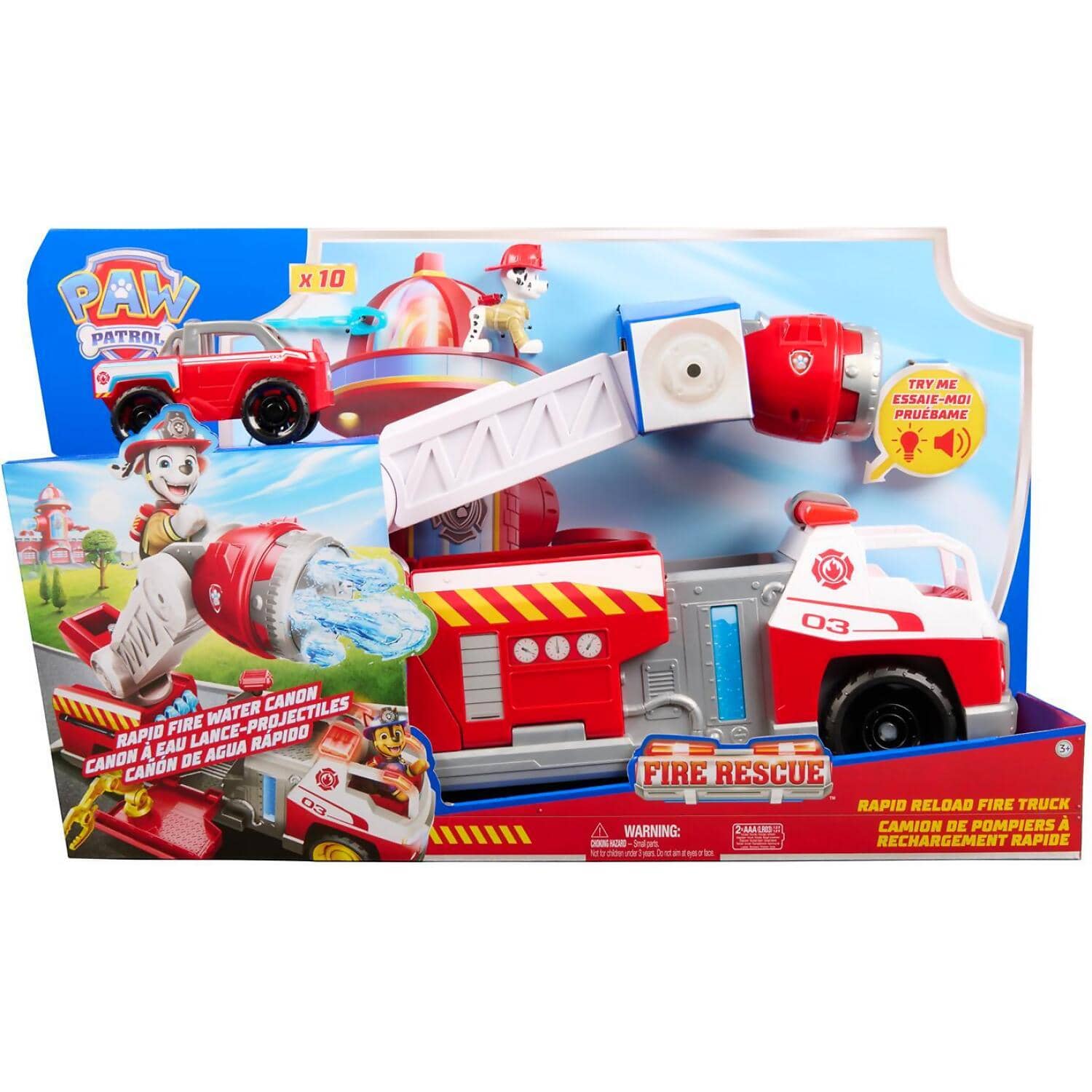 Paw Patrol - Fire Rescue: Rapid Reload Fire Truck with Marshall Figure - Spin Master