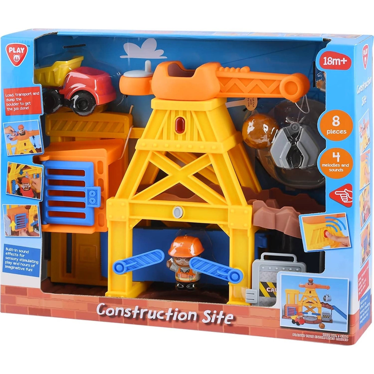 Playgo Toys Ent. Ltd - Construction Site 8 Pcs Playset