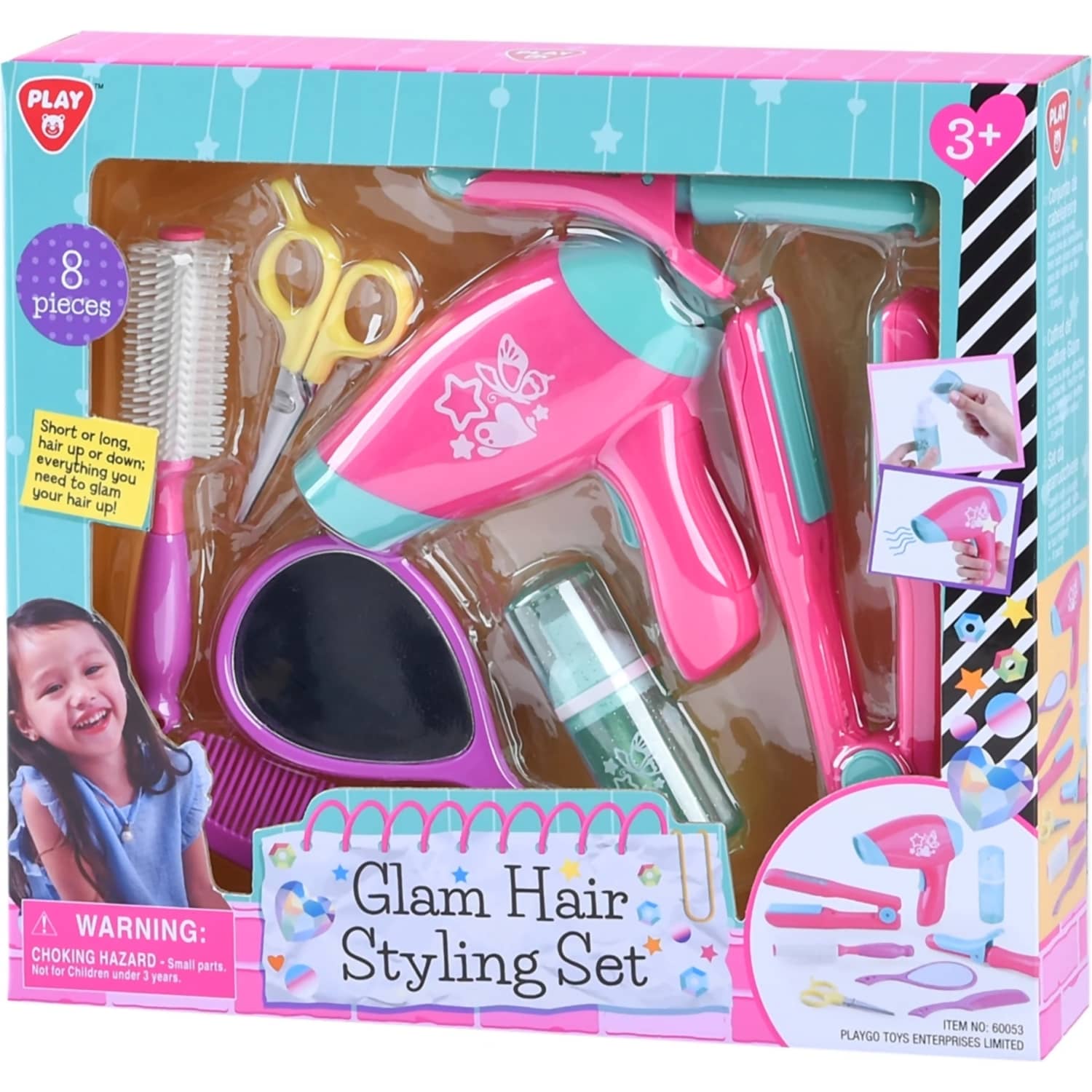 Playgo Toys Ent. Ltd - Glam Hair Styling Set 8Pcs