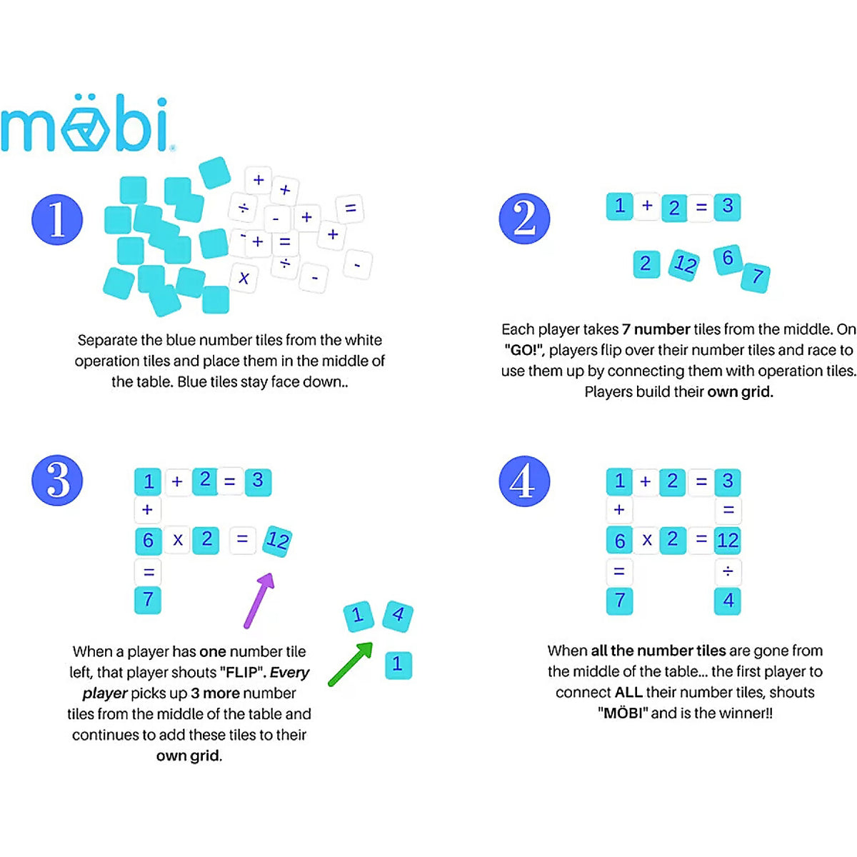 Mobi - Number Tile Game in a Whale Travel Pouch