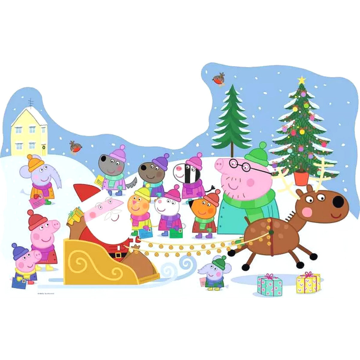 Ravensburger - Peppa Pig Christmas Shaped Giant Floor Puzzle 32 Pieces