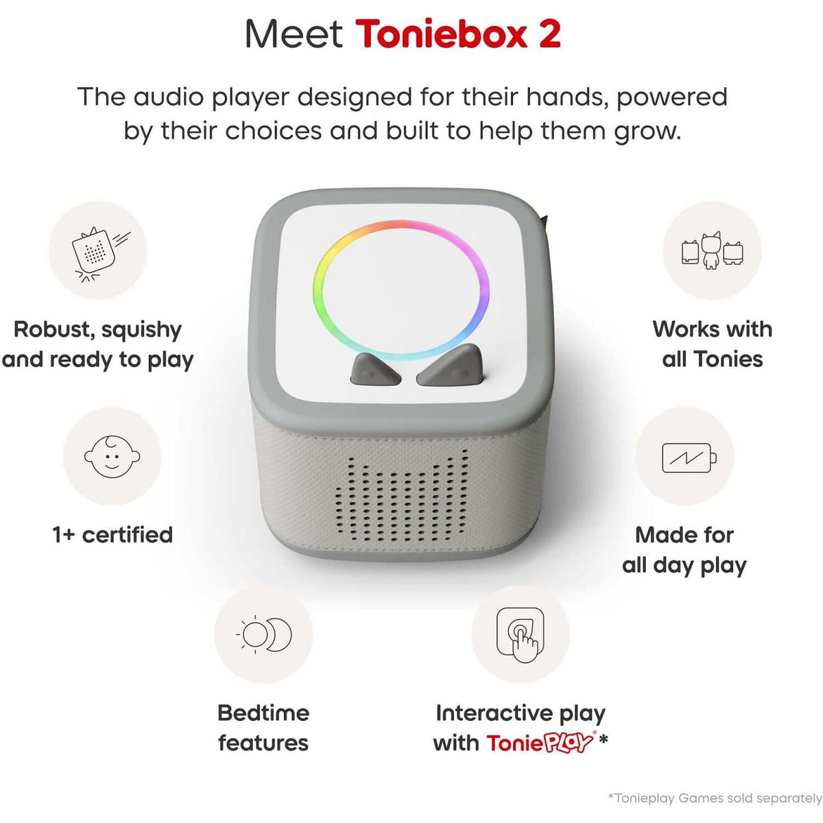 Tonies - Toniebox 2 Creative Tonie Rubie Starter Set - Moon Grey