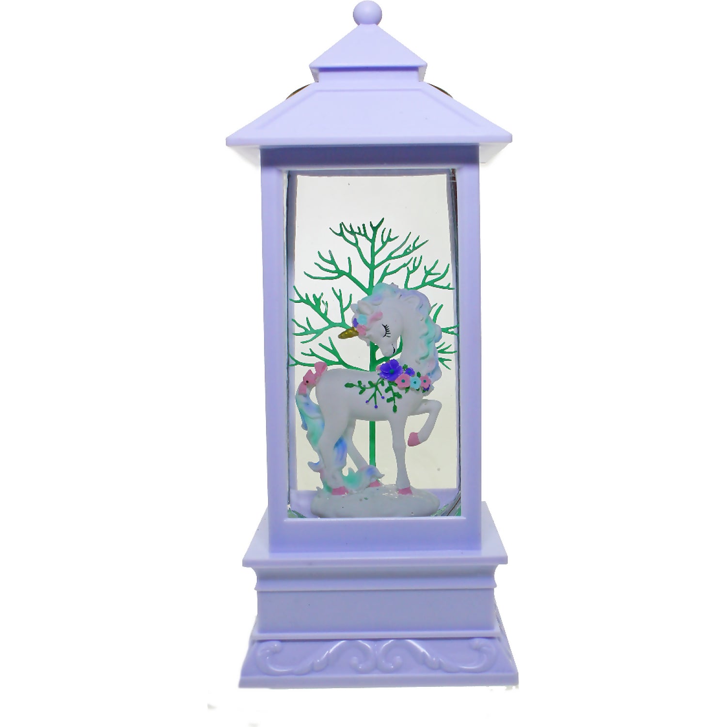 Cotton Candy - White Lantern Unicorn Teal Tree