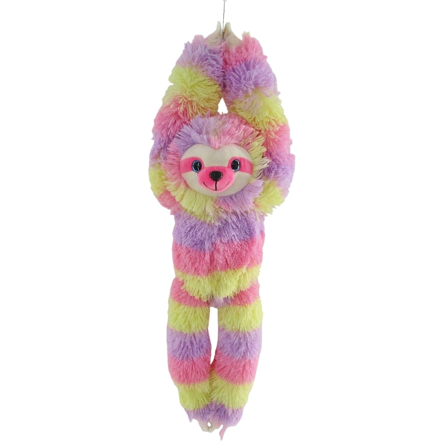 Cotton Candy - Plush Sunshine Hanging Sloth - Pink Purple Yellow