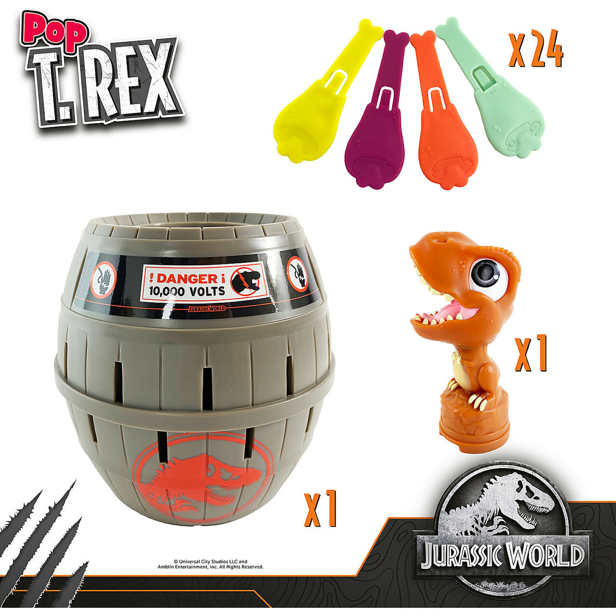 TOMY - Jurassic World Pop Up T.rex Game