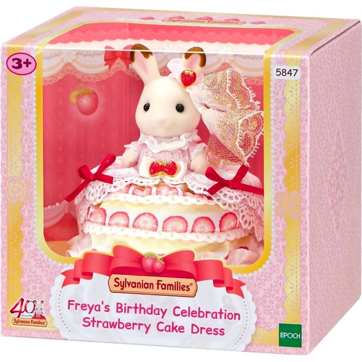 Sylvanian Families - Freya's Birthday Celebration Strawberry Cake Dress Playset