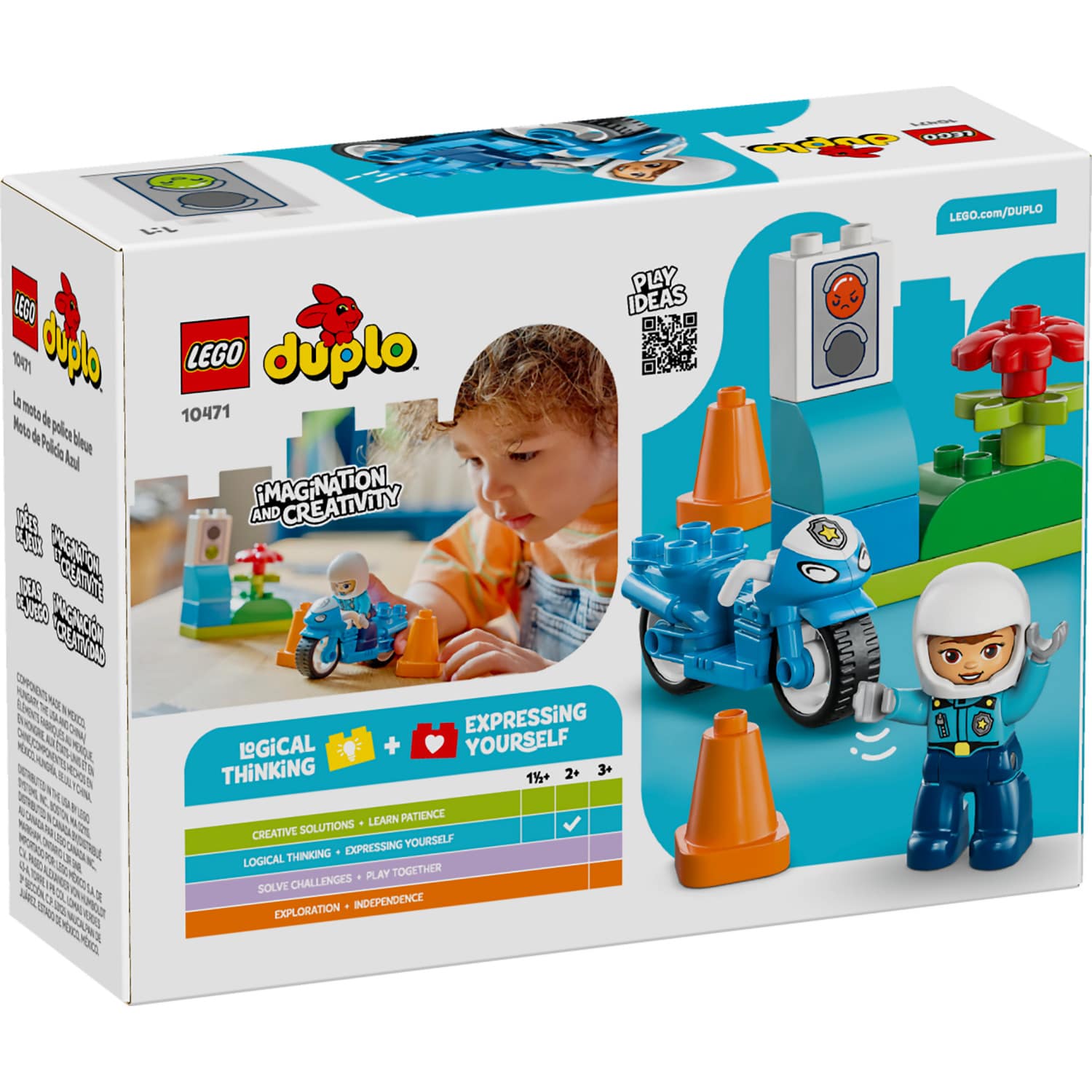 LEGO® 10471 Blue Police Motorcycle - DUPLO®