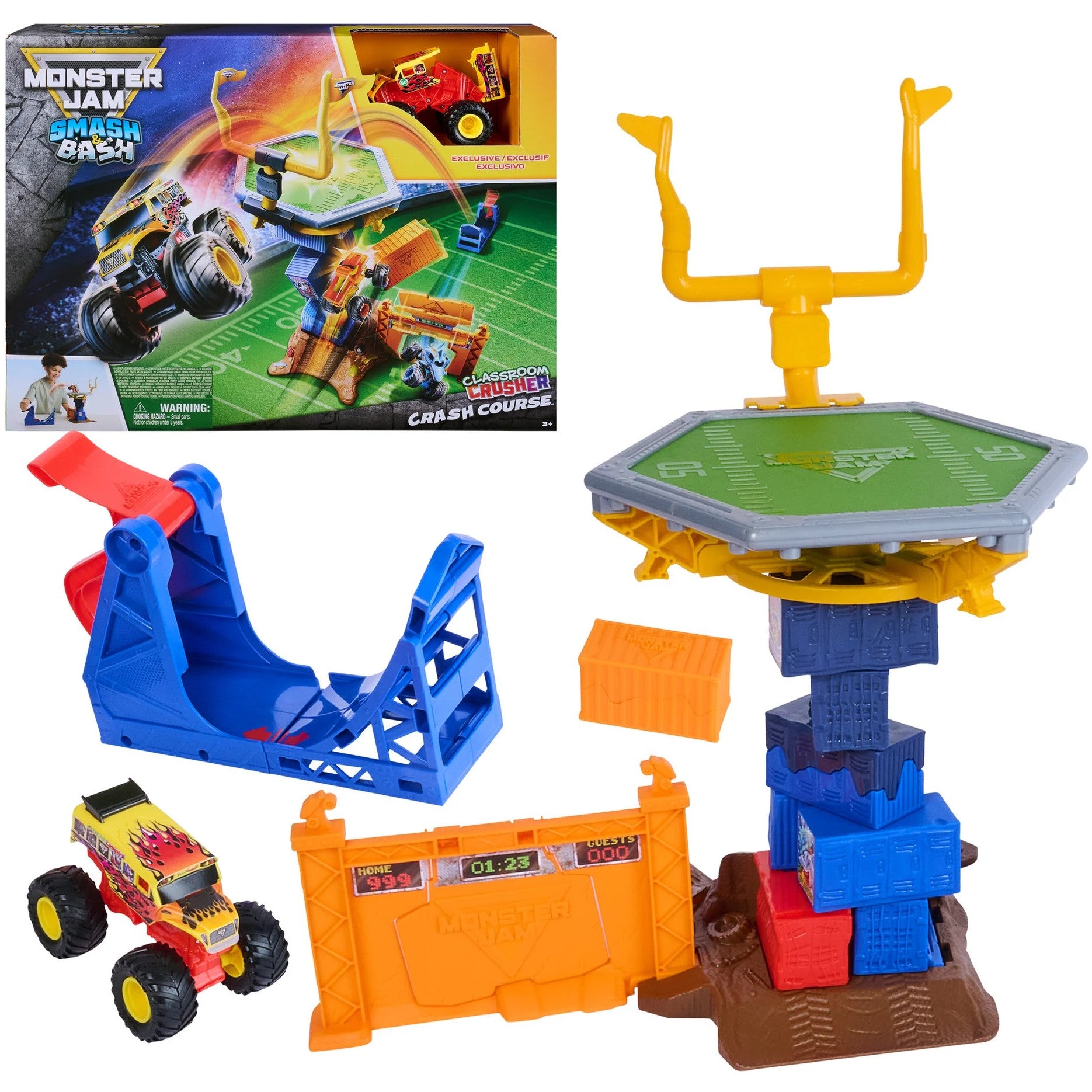 Monster Jam - Smash & Bash Classroom Crushers & Crash Course Playset
