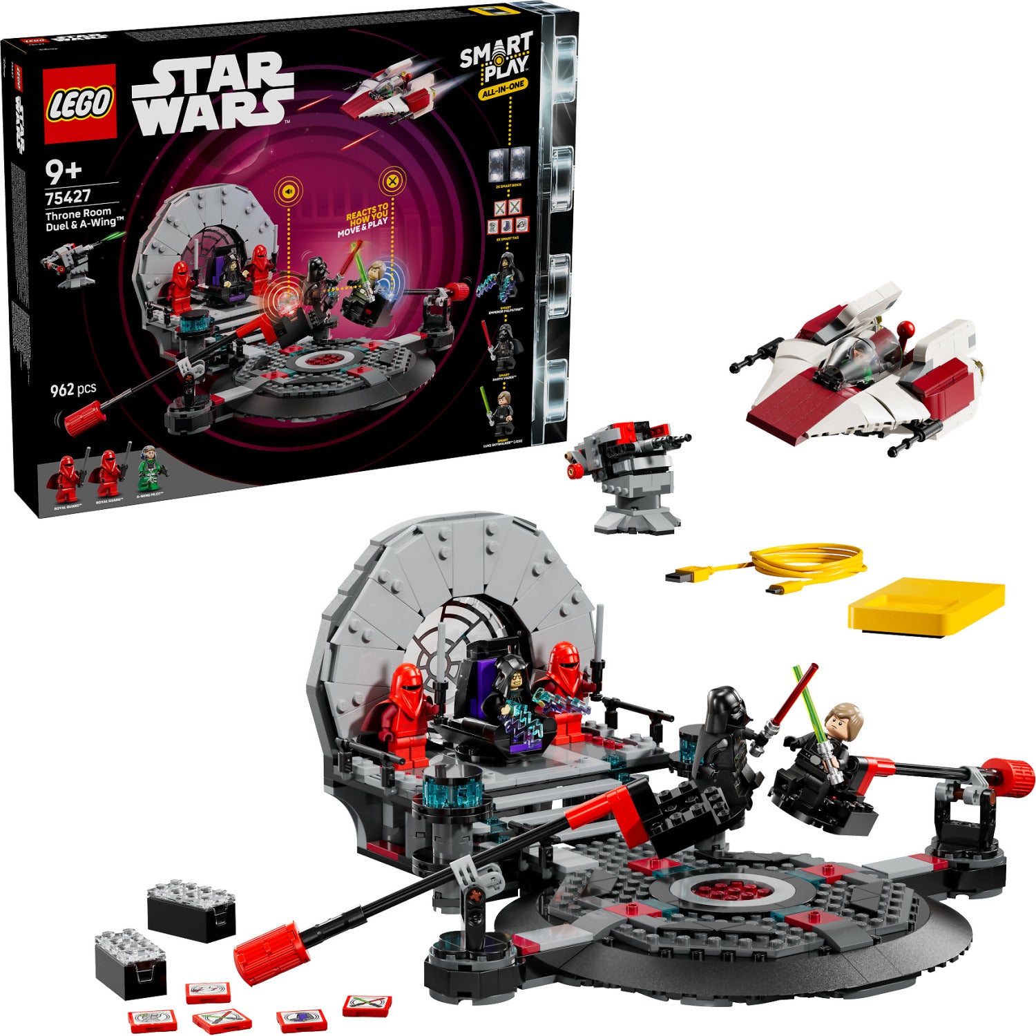 LEGO® 75427 SMART Play™ All-In-One Throne Room Duel & A-Wing™ - Star Wars™