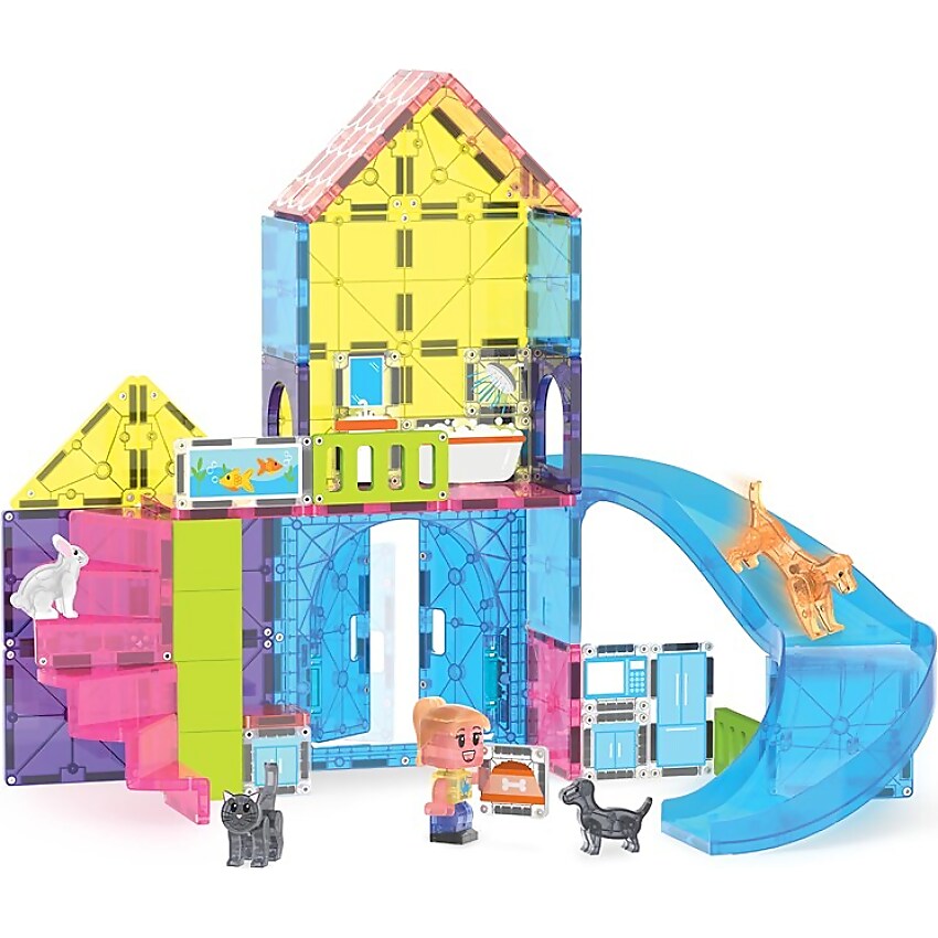 Magna-Tiles - Pet Playhouse 50pce Magnetic Construction Set - Johnco
