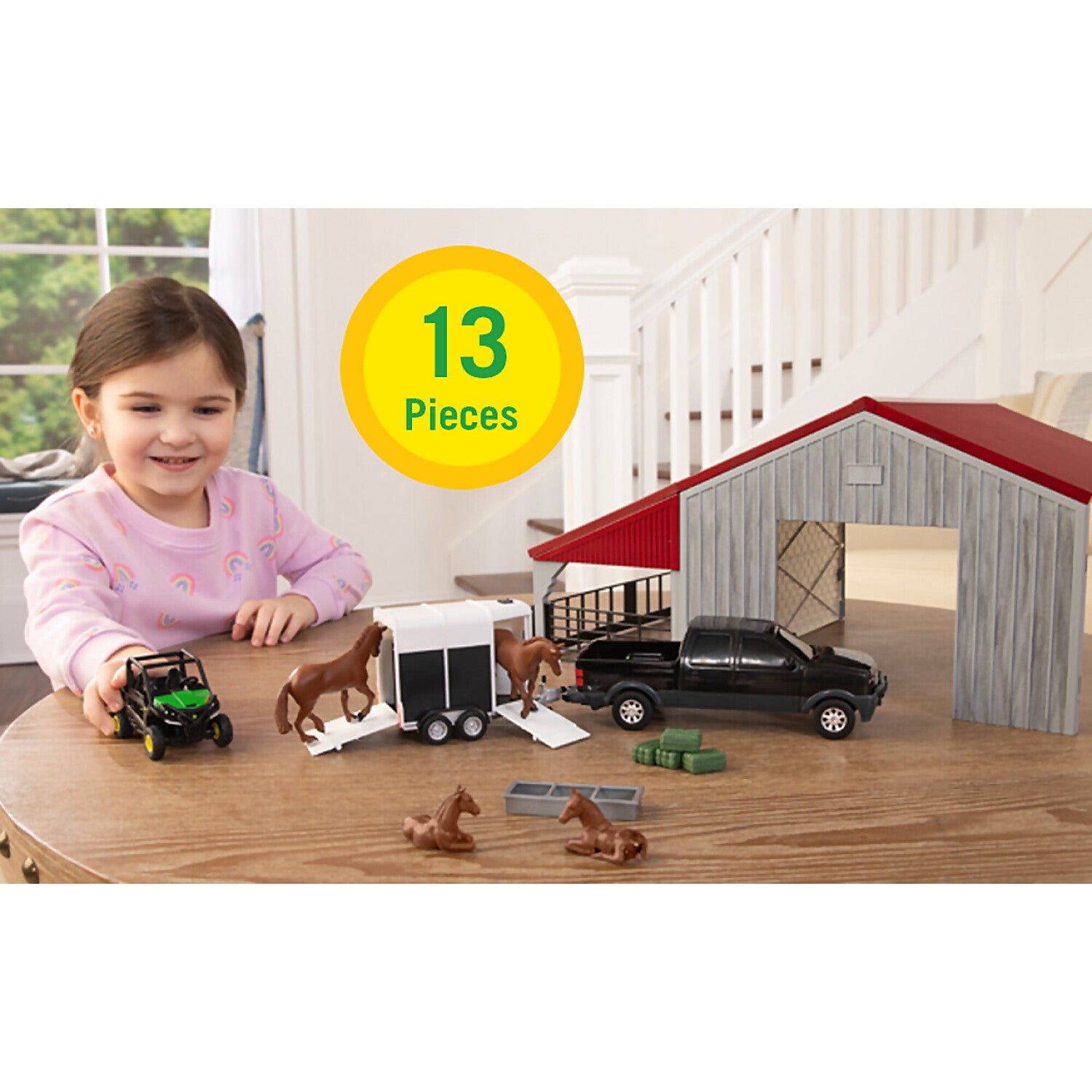 John Deere - 1:32 Scale Weathered Barn 13 Piece Farm Playset