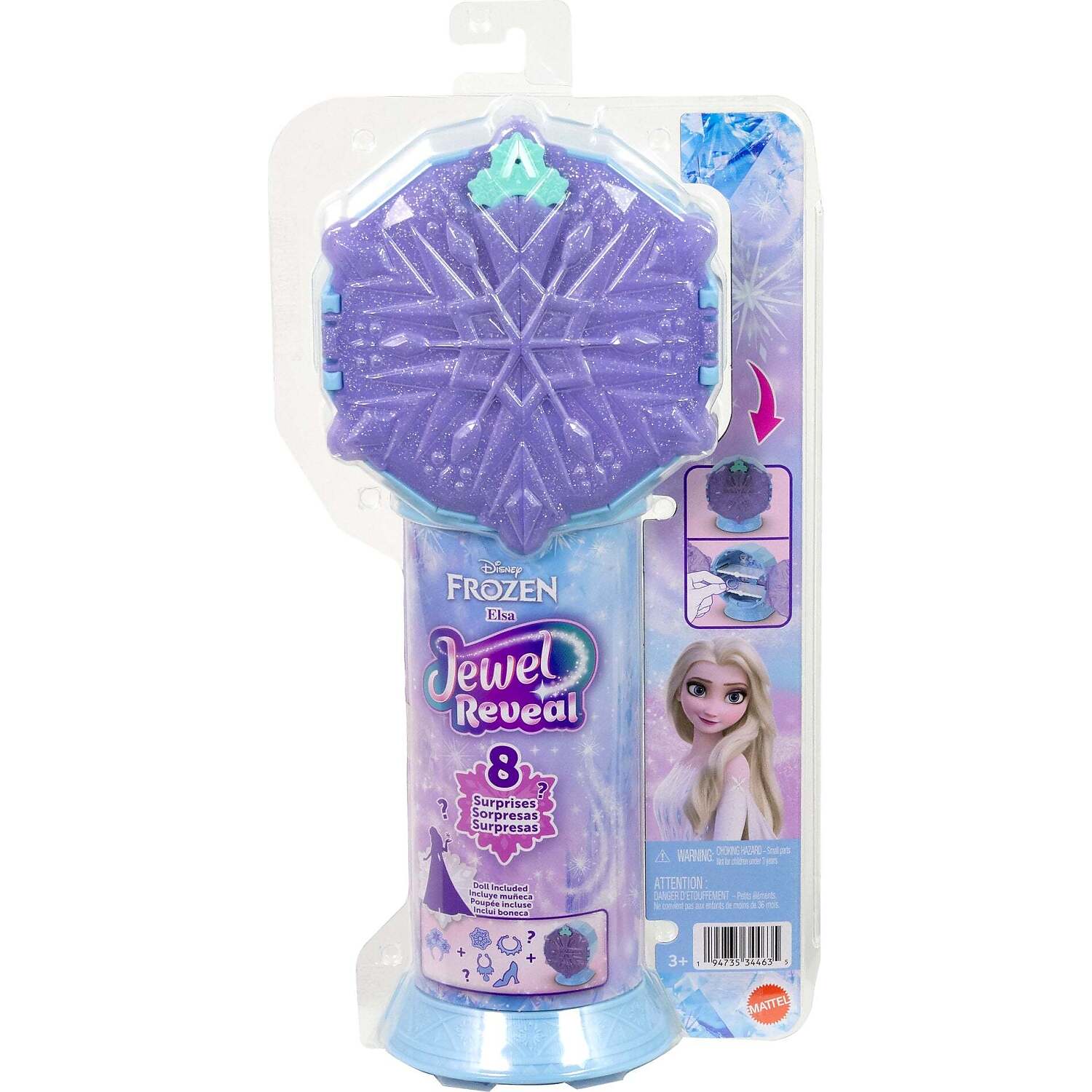 Disney - Frozen - Jewel Reveal Elsa Fashion Doll with 8 Surprises - Mattel