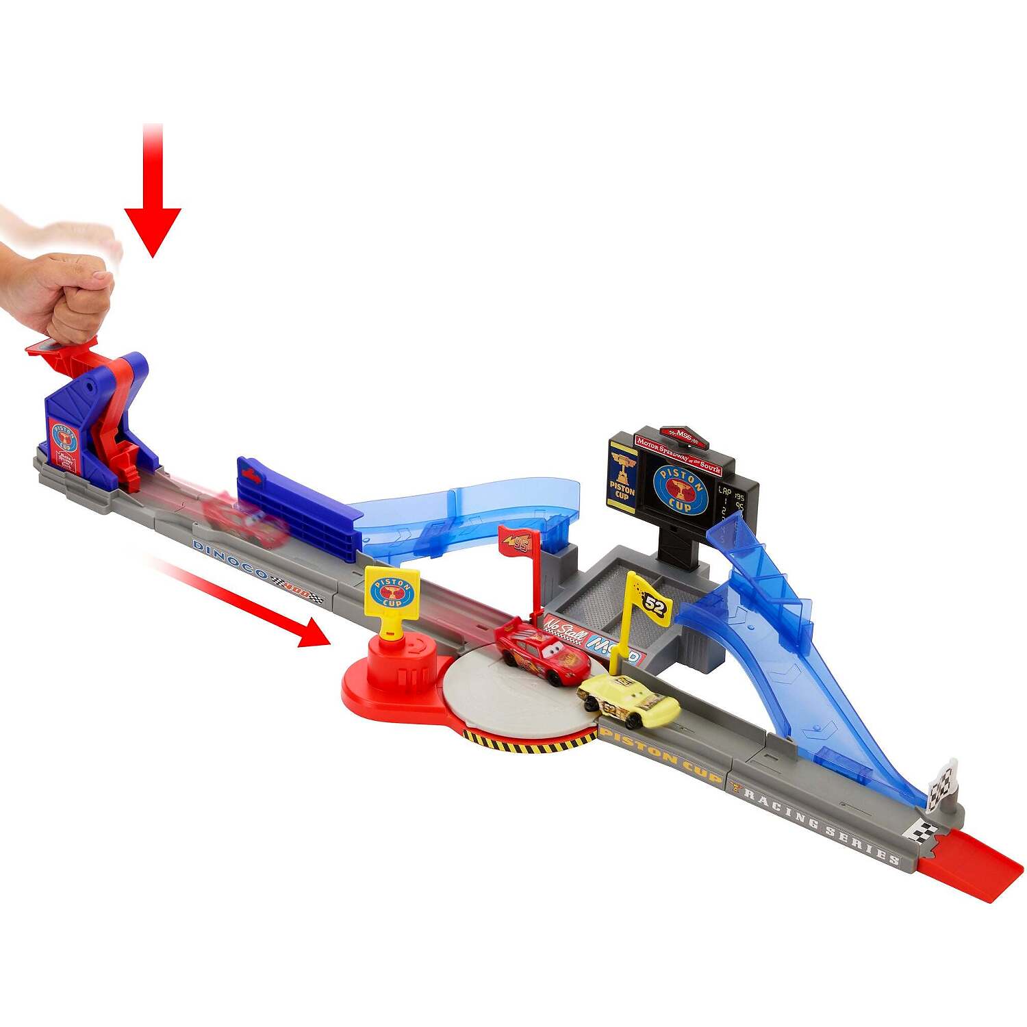 Disney Pixar - Cars Piston Cup Stunting Speedway Track Playset with Lightning Mcqueen Toy Car - Mattel