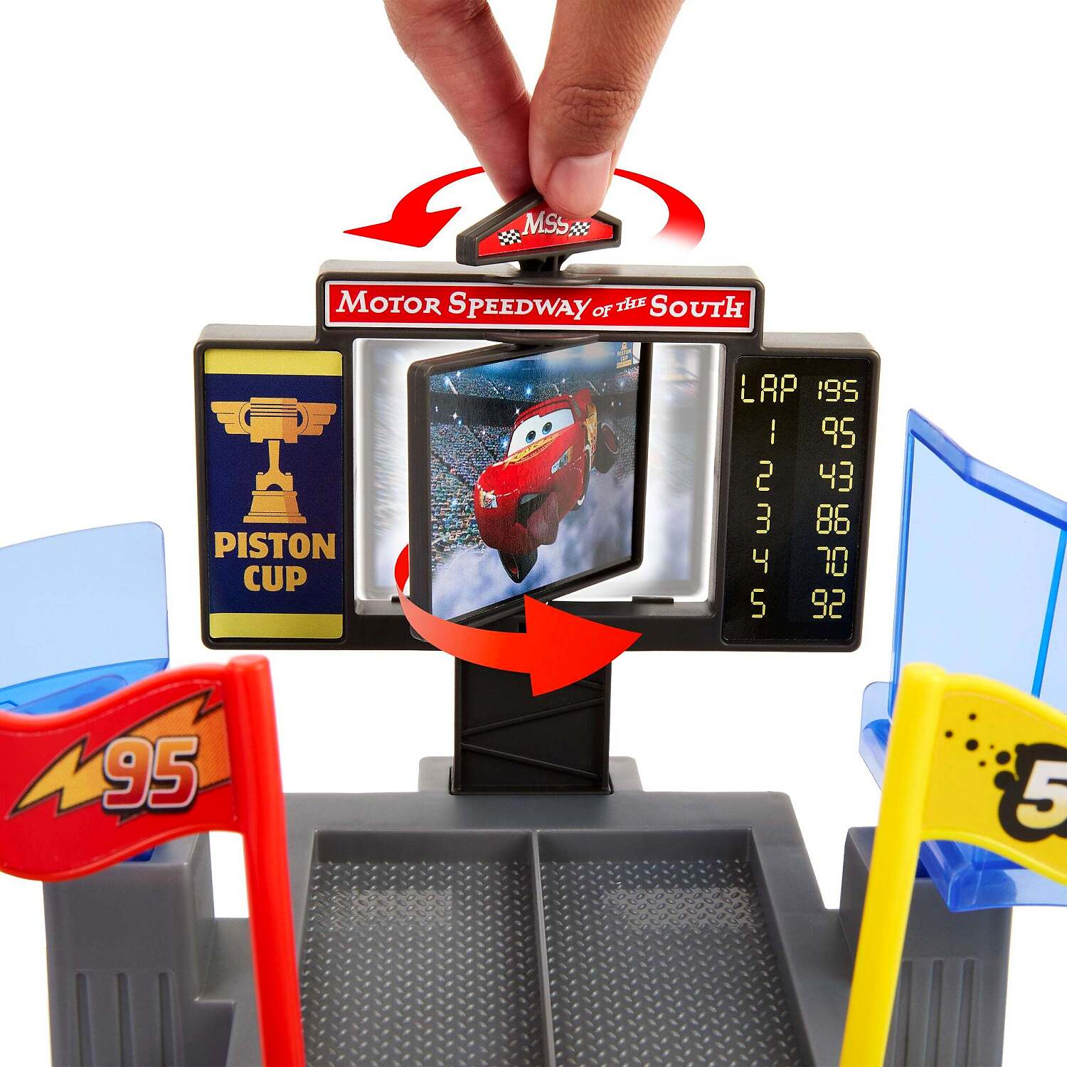 Disney Pixar - Cars Piston Cup Stunting Speedway Track Playset with Lightning Mcqueen Toy Car - Mattel