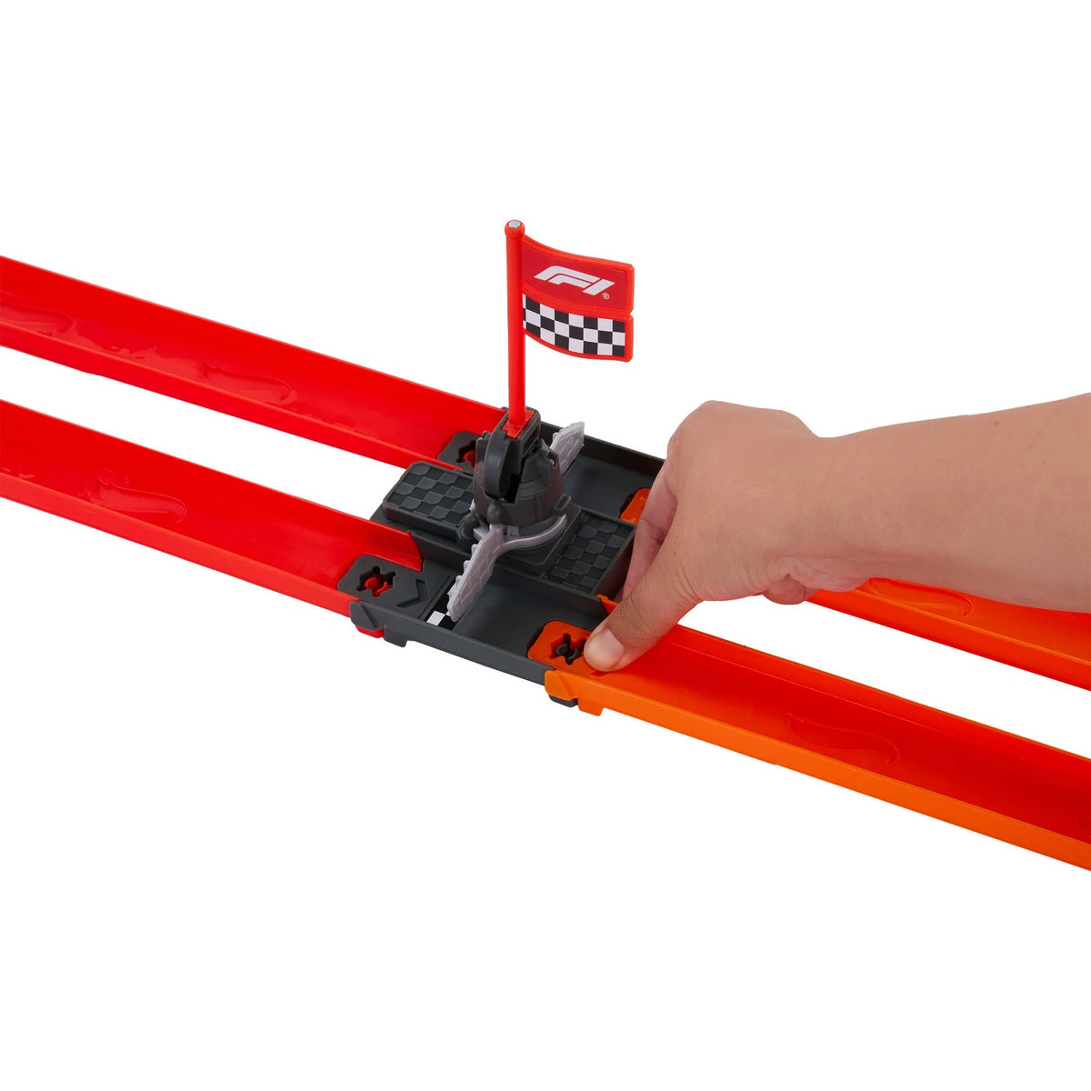Hot Wheels - Racing Formula 1 Grid Start Track Set and 2 Die-Cast F1 Cars in 1:64 Scale - Mattel