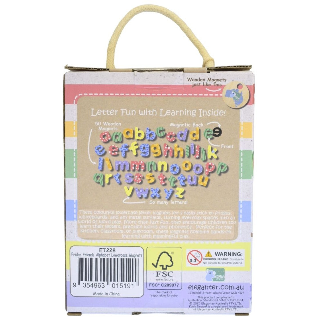 Koala Dream - Fridge Friends Alphabet Lowercase Wooden Magnetic Alphabet Lowercase 50pcs