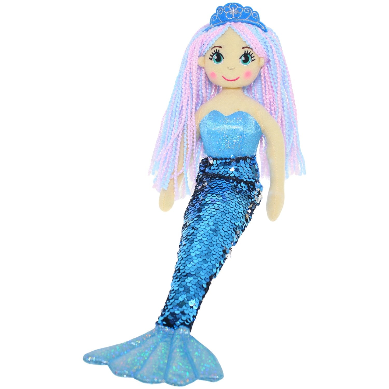 Cotton Candy - Mermaid 70cm Attina Blue/Silver Sequined Flip Tail Plush