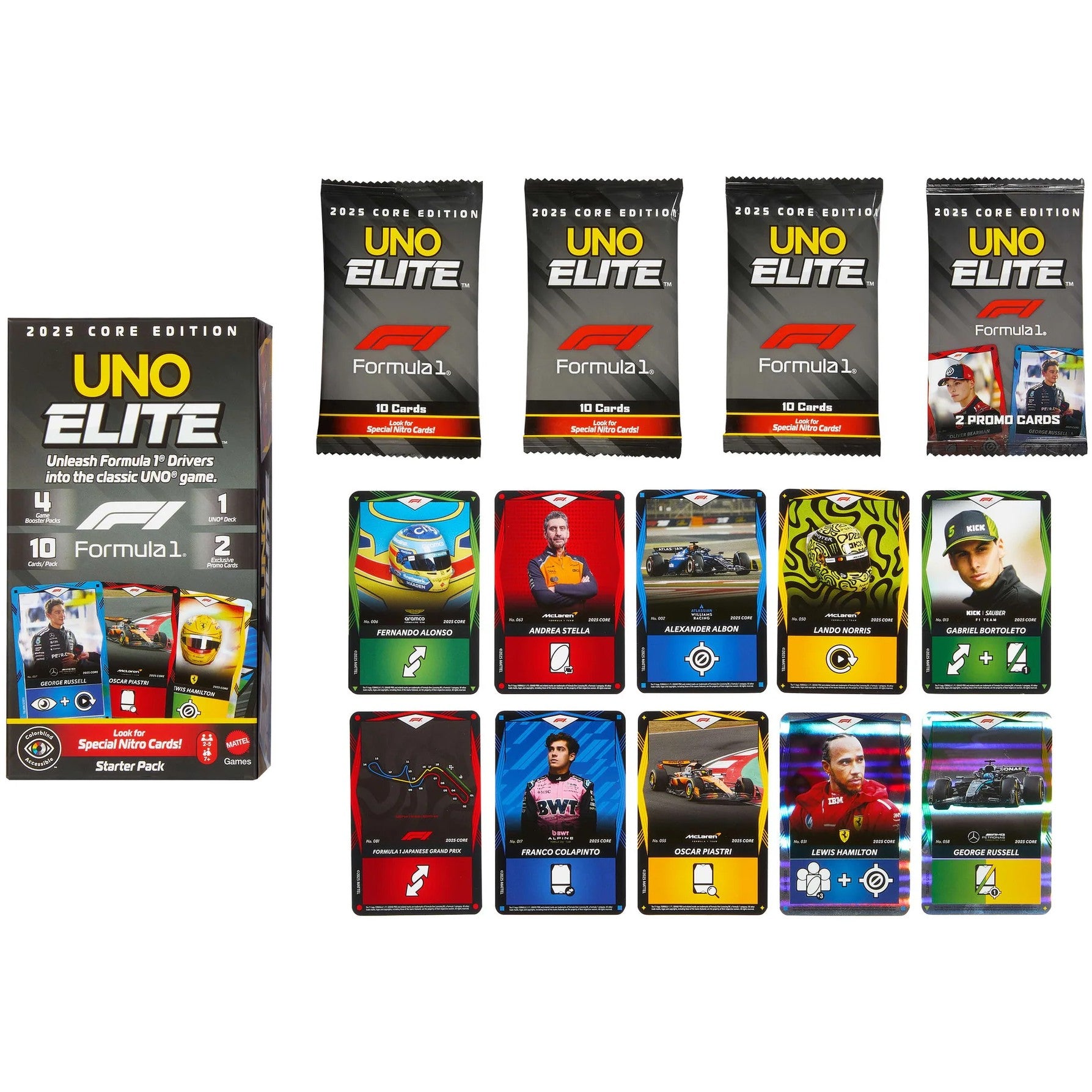 UNO - Elite Formula 1 2025 Core Edition Starter Pack - Mattel Games