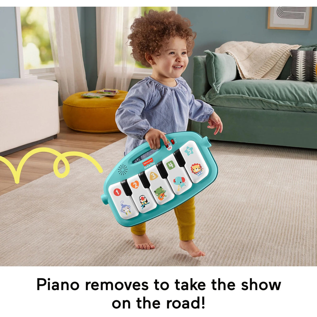 Fisher-Price - Glow and Grow Kick & Play Piano Gym - Blue