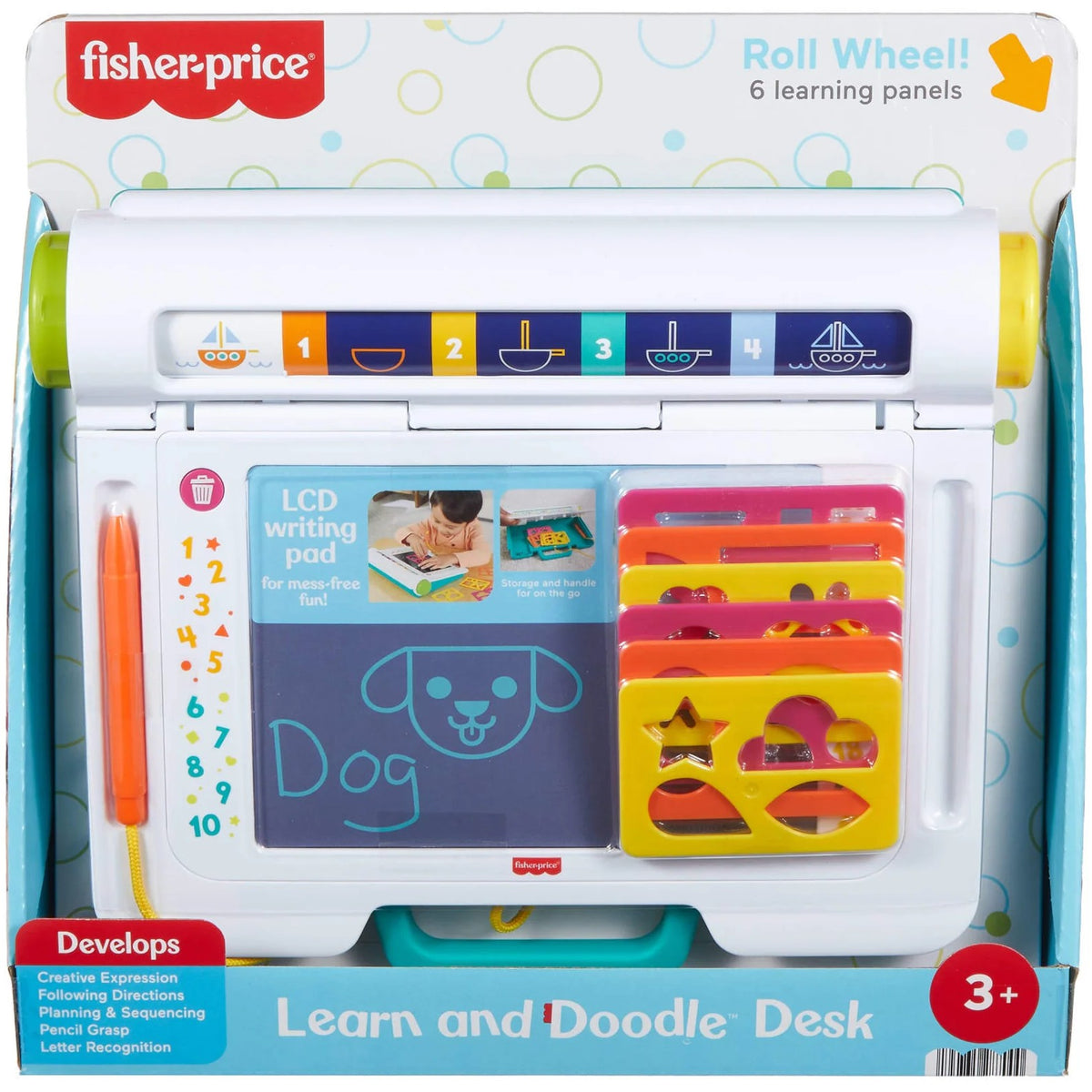 Fisher-Price - Learn & Doodle Desk Mess-Free Writing & Drawing Tablet With LCD Screen - Mattel