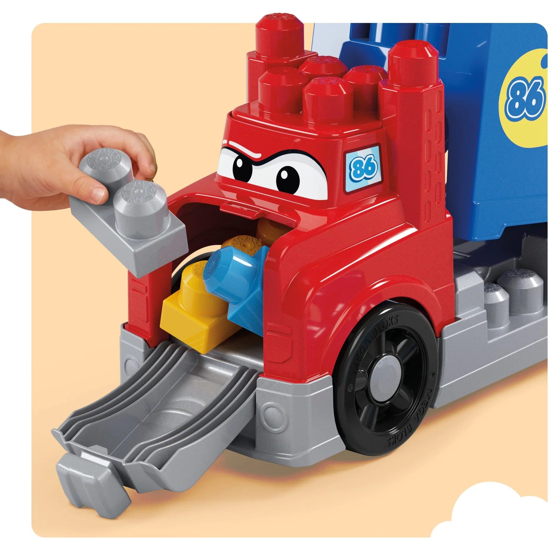 MEGA BLOKS - First Builders Build & Race Rig Toy Blocks - Fisher-Price