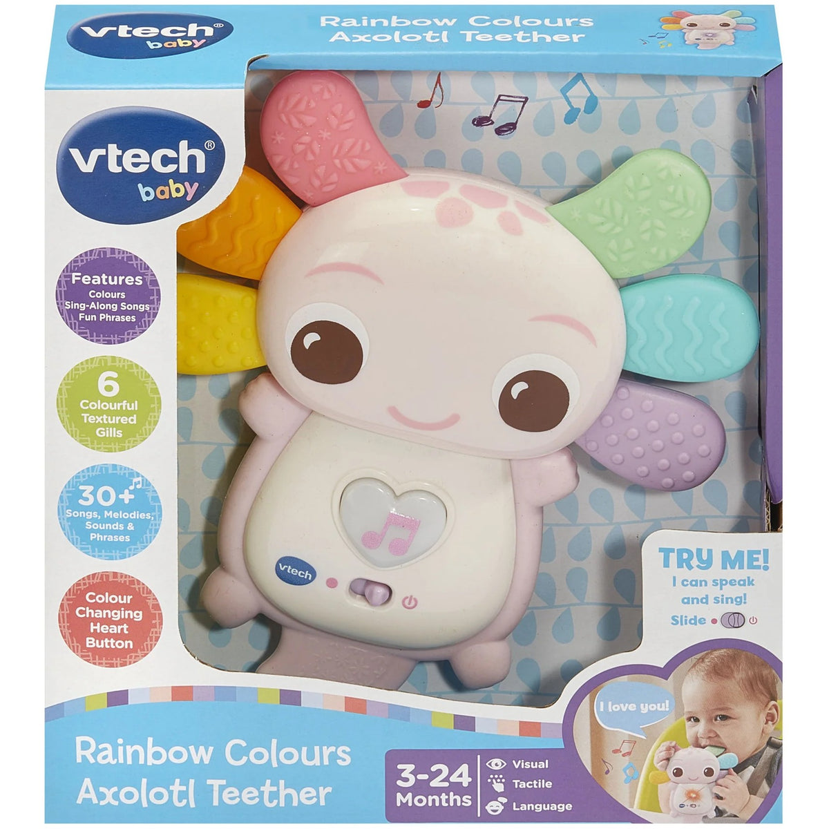 VTech - Rainbow Colours Axolotl Teether Pink