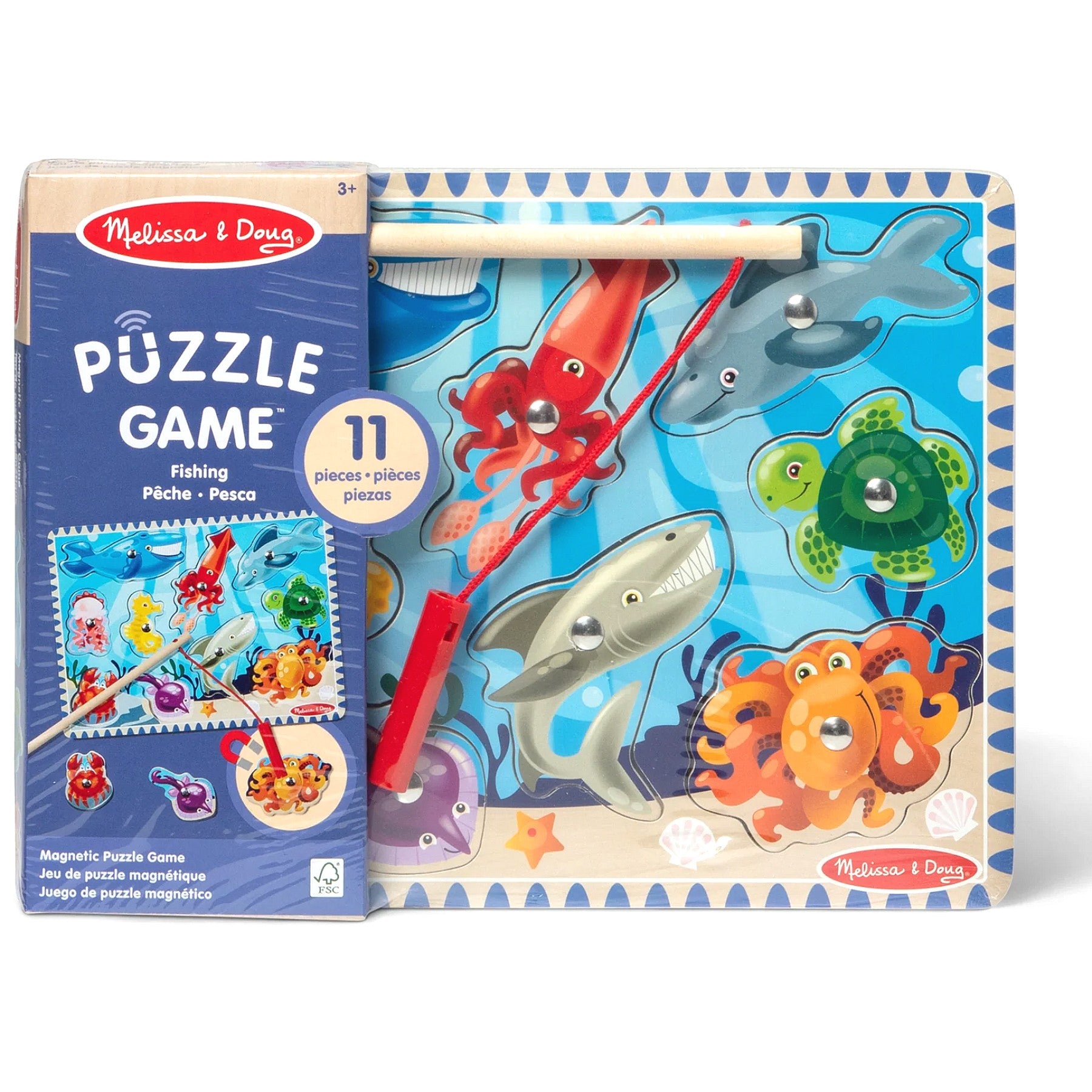 Melissa & Doug - Wooden Fishing Magnetic Puzzle Game 10 Pieces