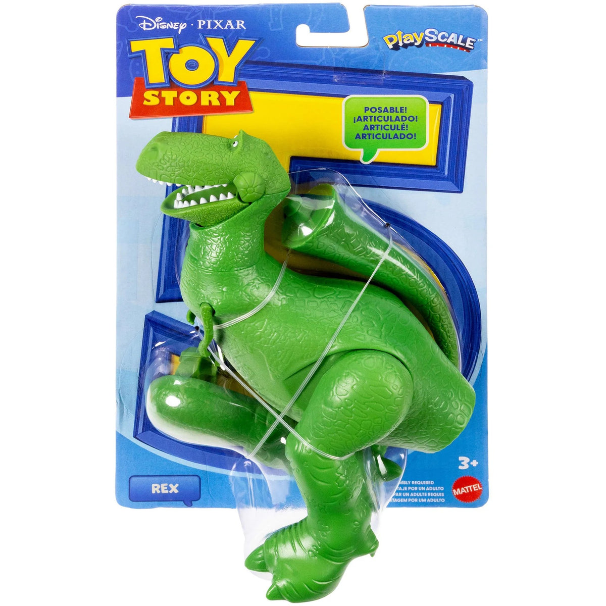Disney Pixar - Toy Story 5 Rex Action Figure 8-inch Tall Dinosaur 8 Posable Joints - Mattel