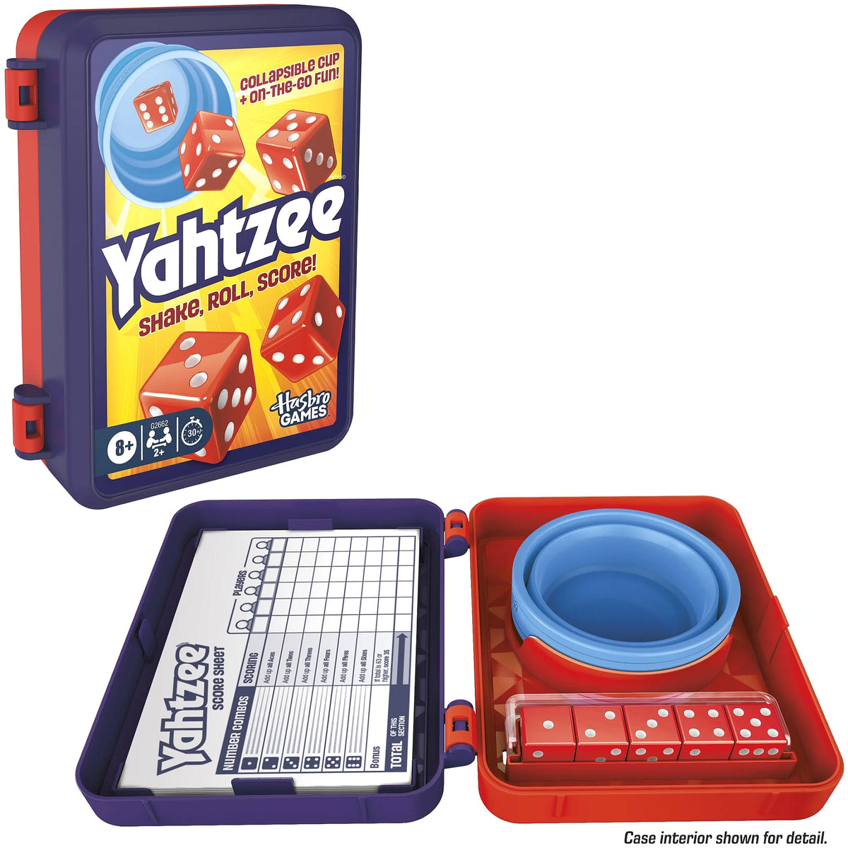 Yahtzee - Dice Game with Collapsible Cup & Storage Case - Hasbro