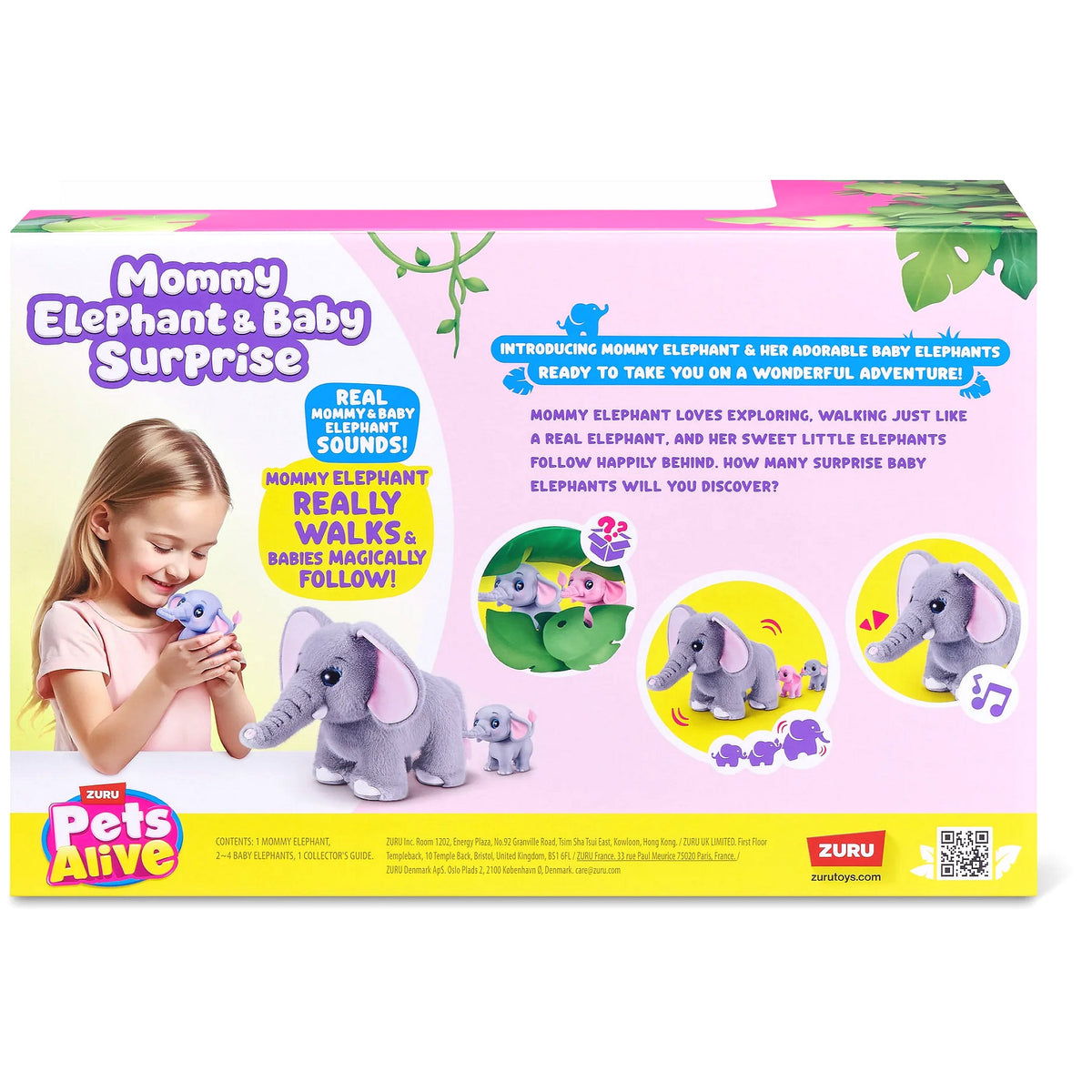 ZURU - Pets Alive Mommy Elephant & Baby Surprise with Sounds & Motion - Plush