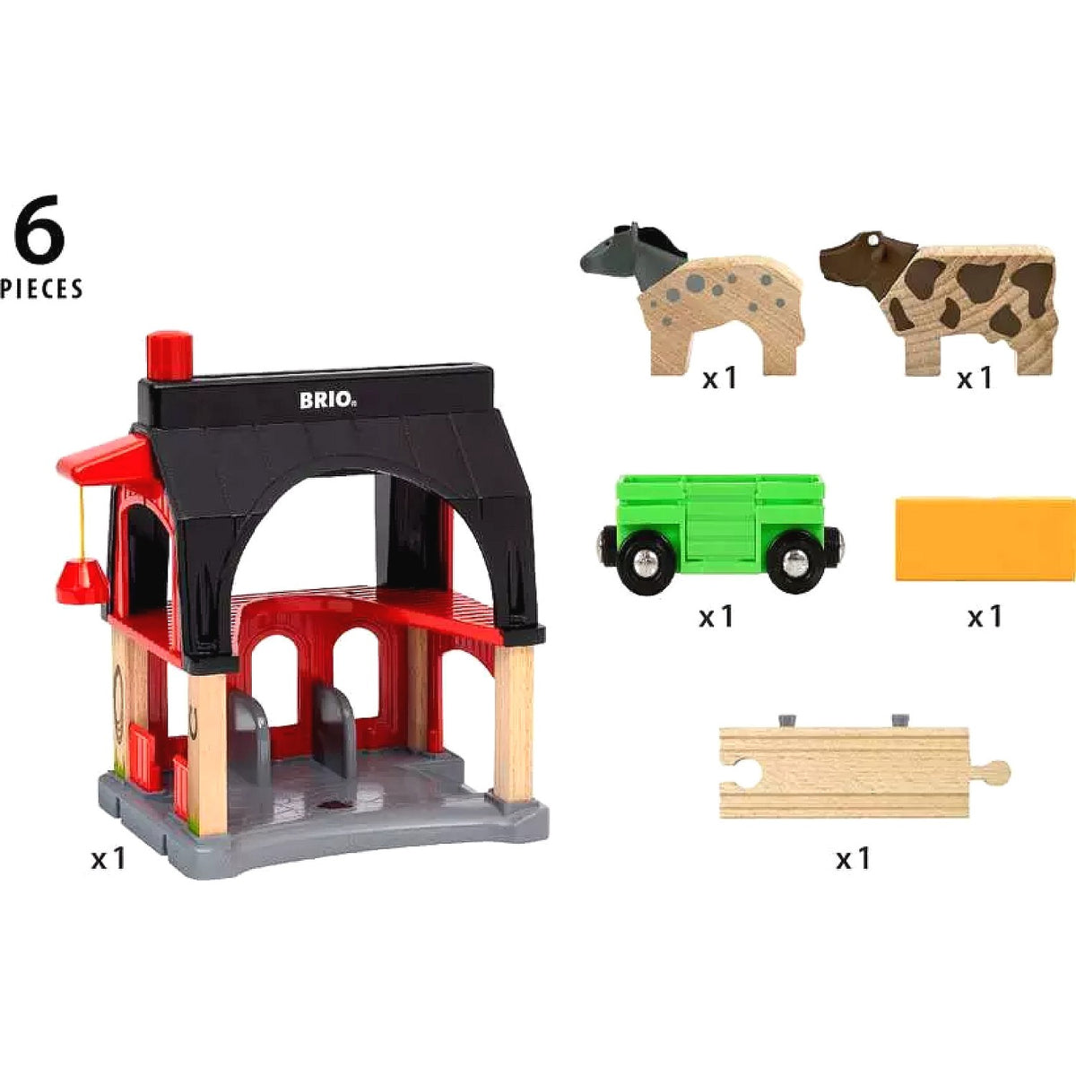 BRIO World - Animal Barn Set 6 Pieces