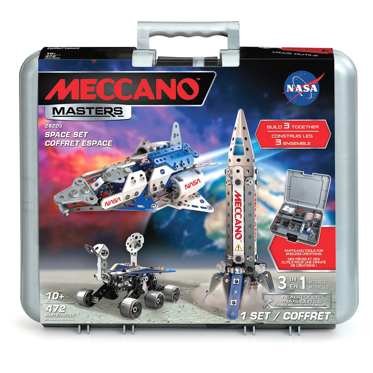 Meccano - Masters 3-in-1 Space Case Set 472 Pieces Model 26205