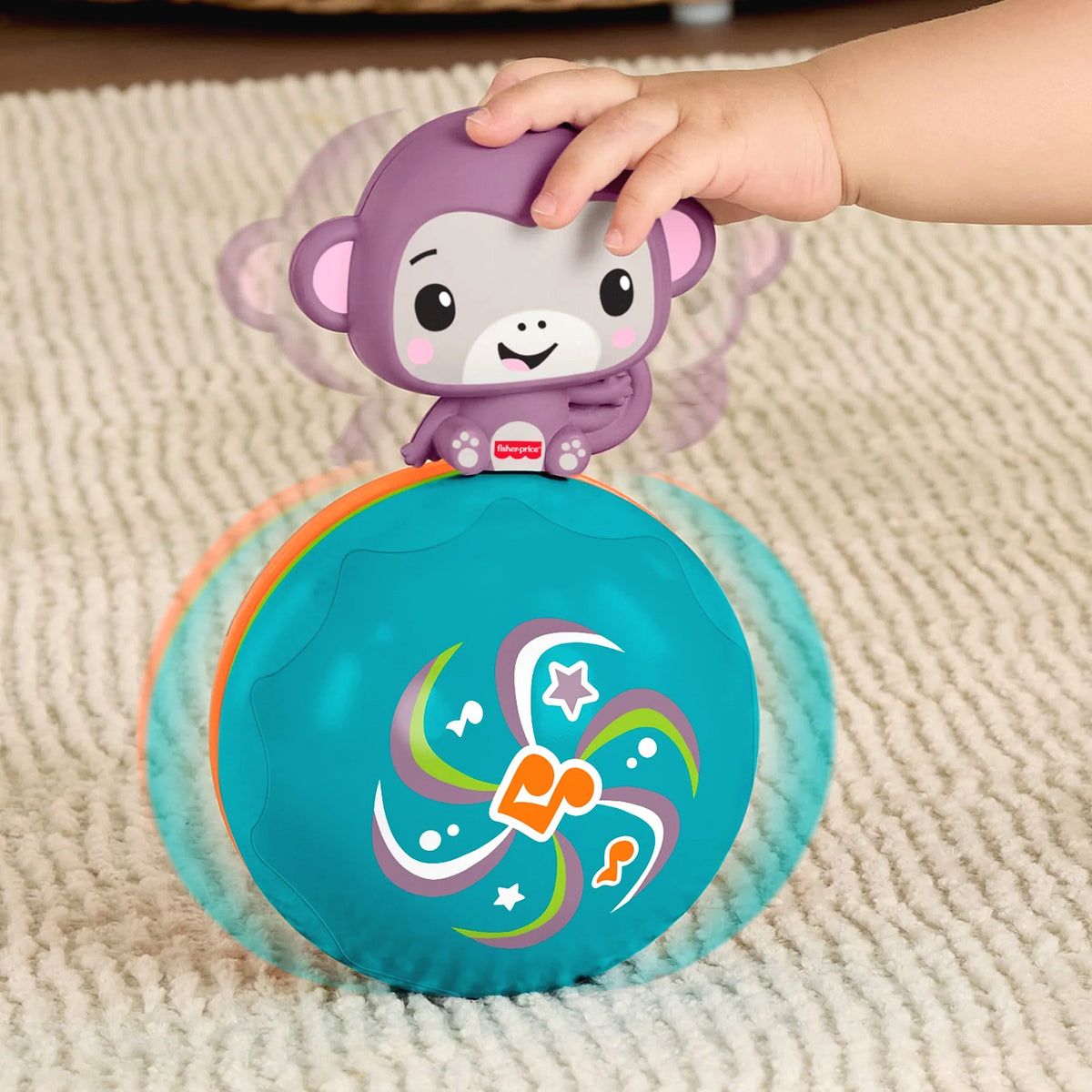 Fisher-Price - Crawling Musical Purple Monkey - Mattel