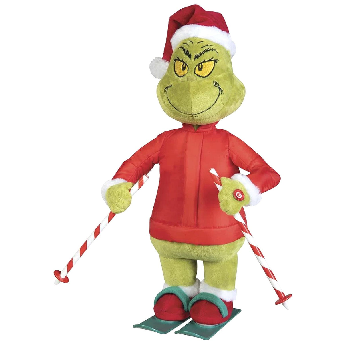 Cotton Candy - Xmas Dr. Seuss The Grinch Skiing with Jacket 35cm Animated Plush - Christmas