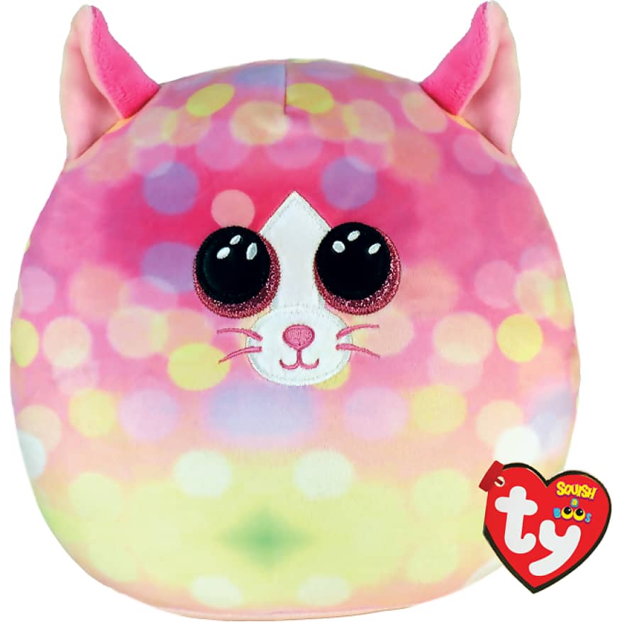 Ty - Squish-a-boos - Sonny Multicolored Cat - Large 14 Inches - Squishy Beanies