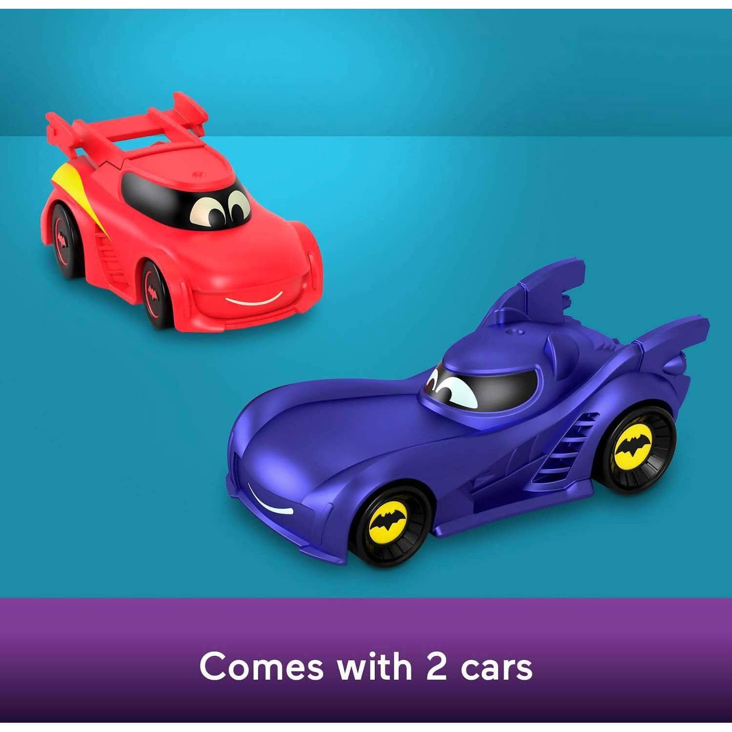 Fisher-Price - Dc Batwheels Race Track Playset Launch & Race Batcave With Lights Sounds & 2 Toy Cars