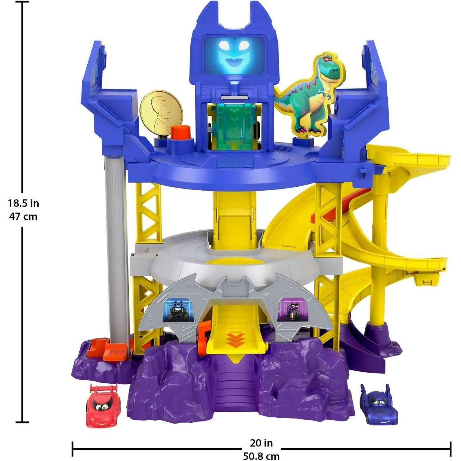 Fisher-Price - Dc Batwheels Race Track Playset Launch & Race Batcave With Lights Sounds & 2 Toy Cars