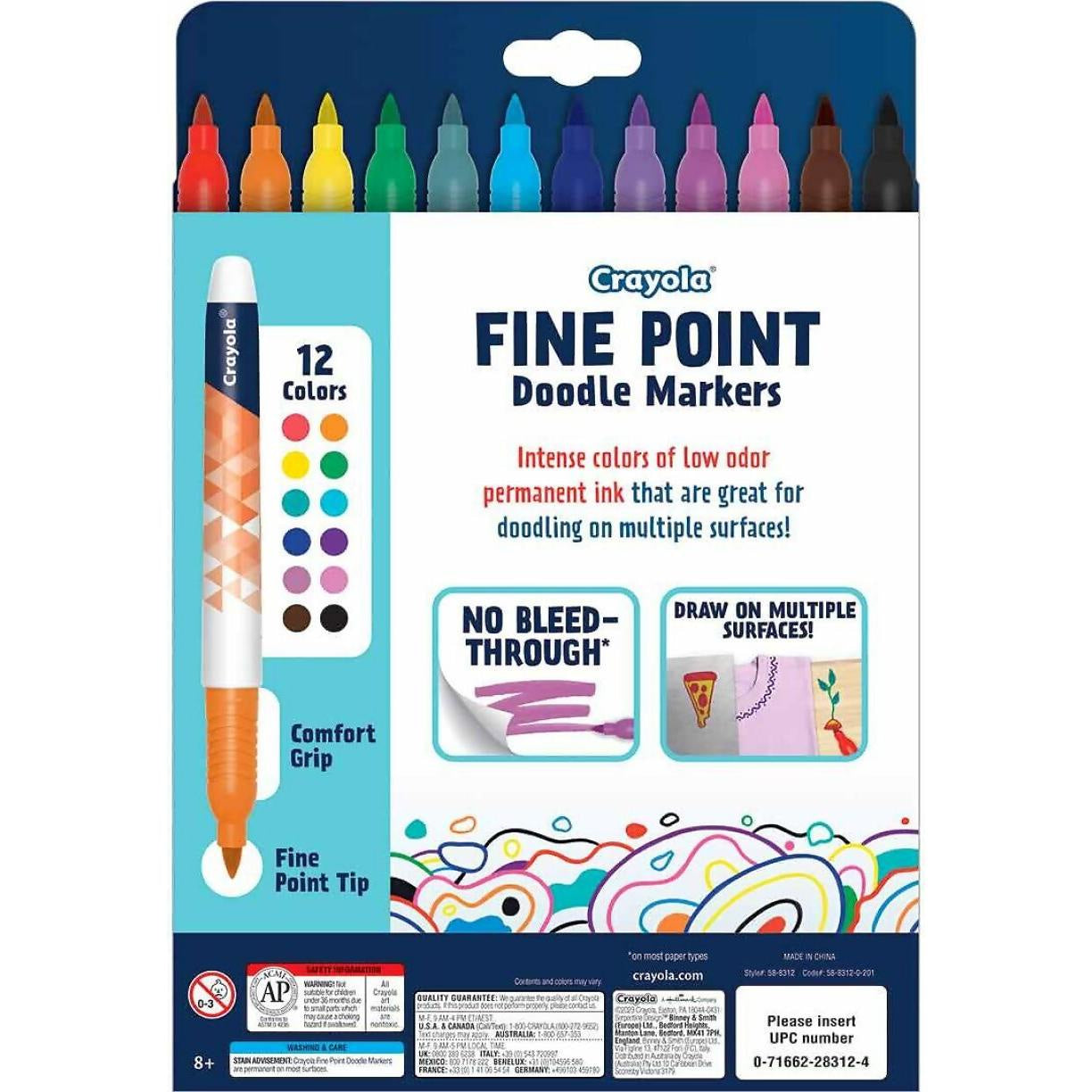 Crayola - Doodle & Draw Fine Point Doodle Marker 12 Pack