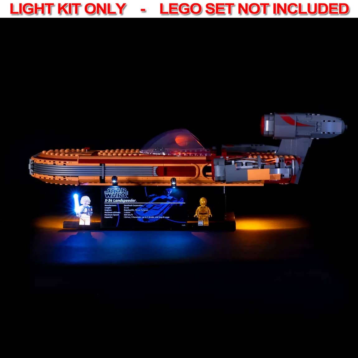 Light My Bricks - LIGHT KIT for LEGO® Star Wars™ UCS Luke Skywalker s Landspeeder 75341