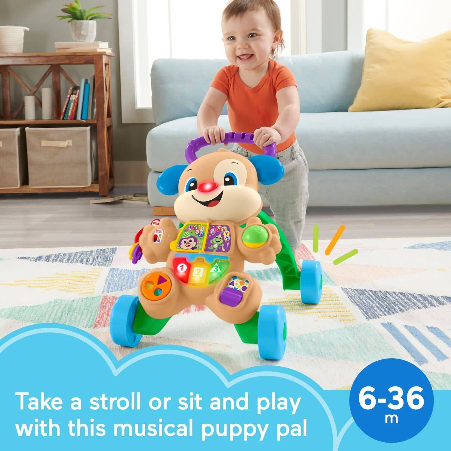 Fisher-Price - Laugh & Learn Baby Walker With Smart Stages Learning Content Puppy