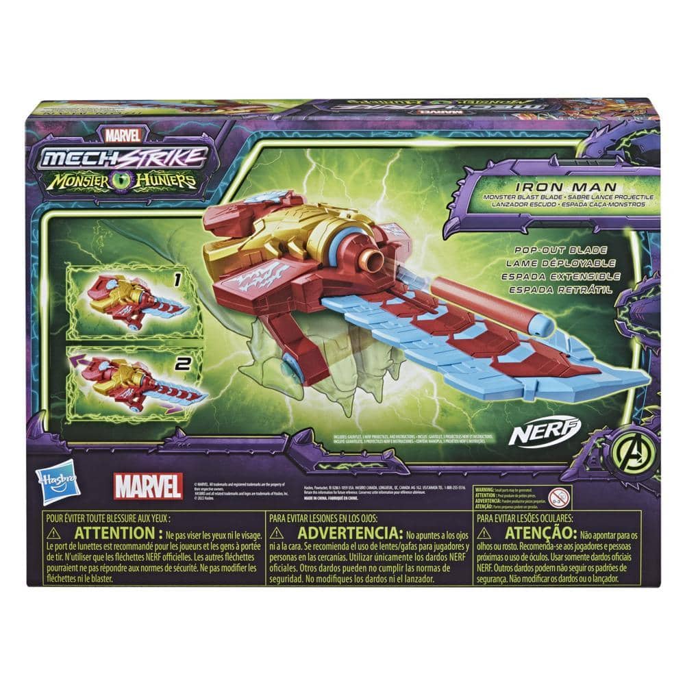 Marvel - Avengers Mech Strike Monster Hunters Iron Man Monster Blast Blade Roleplay Hasbro