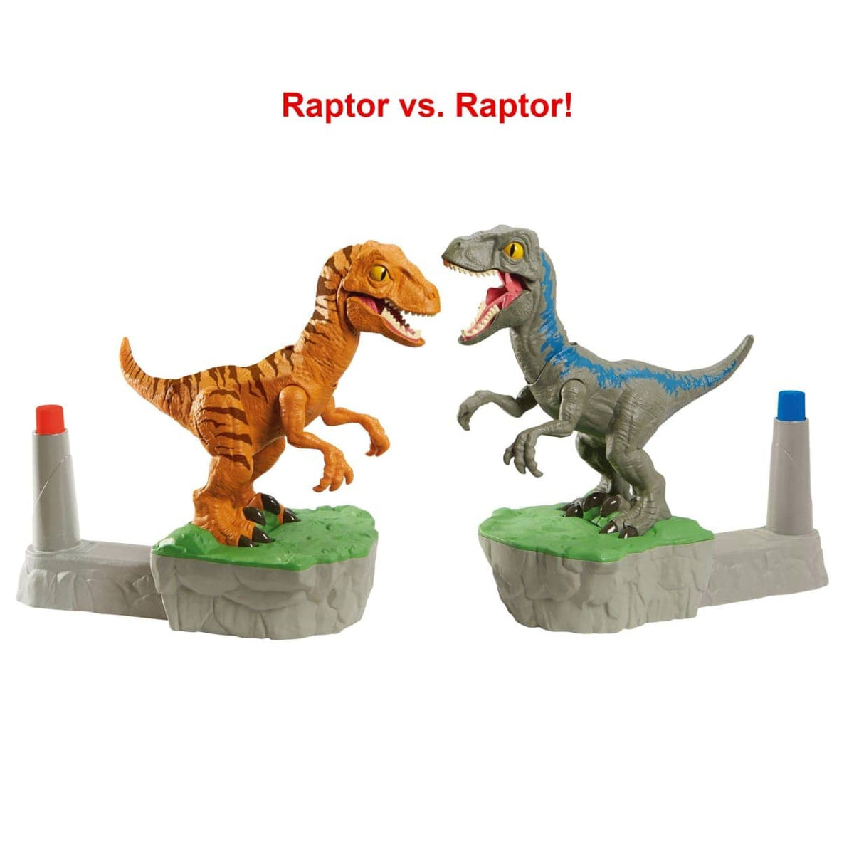 Jurassic World - Rock Dominion Sock Em Robots Blue vs Atrociraptor Game - Mattel