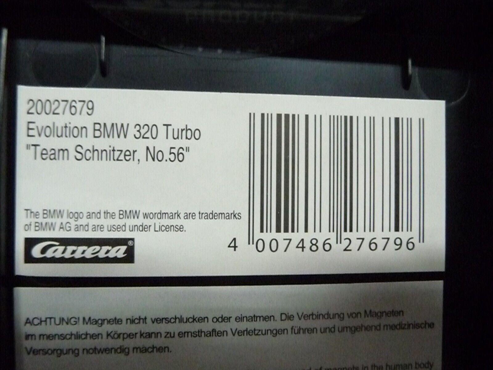 CARRERA - EVOLUTION 1:32 - BMW 320 TURBO TEAM SCHNITZER NO. 56 - SLOT CAR ALSO SUITS SCALEXTRIC