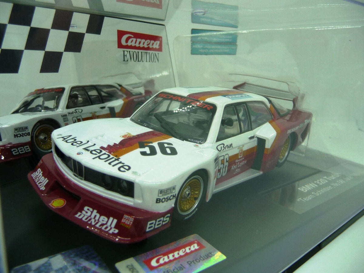 CARRERA - EVOLUTION 1:32 - BMW 320 TURBO TEAM SCHNITZER NO56 LATE 1980 - SLOT CAR ALSO SUITS SCALEXTRIC