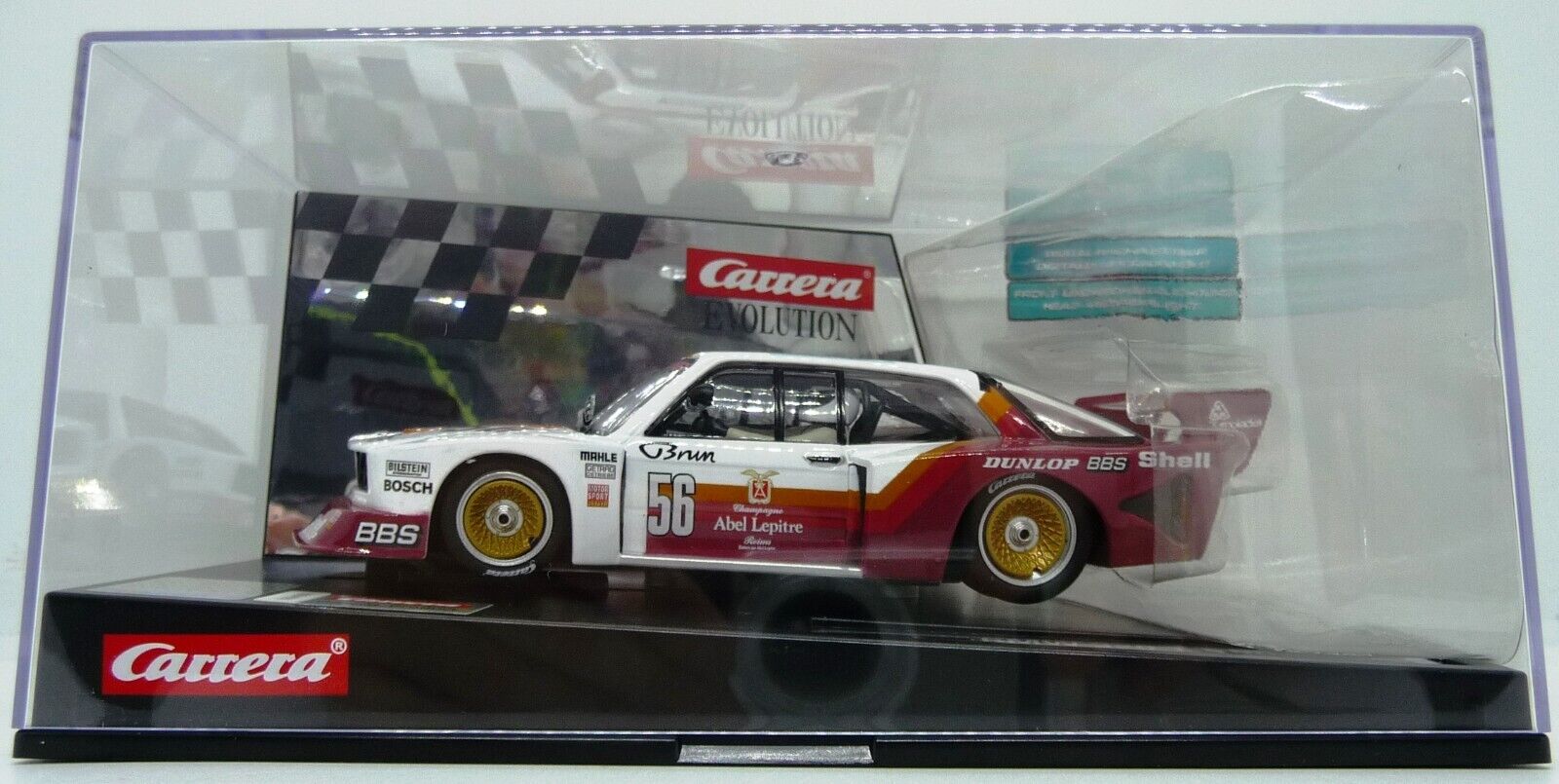 CARRERA - EVOLUTION 1:32 - BMW 320 TURBO TEAM SCHNITZER NO56 LATE 1980 - SLOT CAR ALSO SUITS SCALEXTRIC