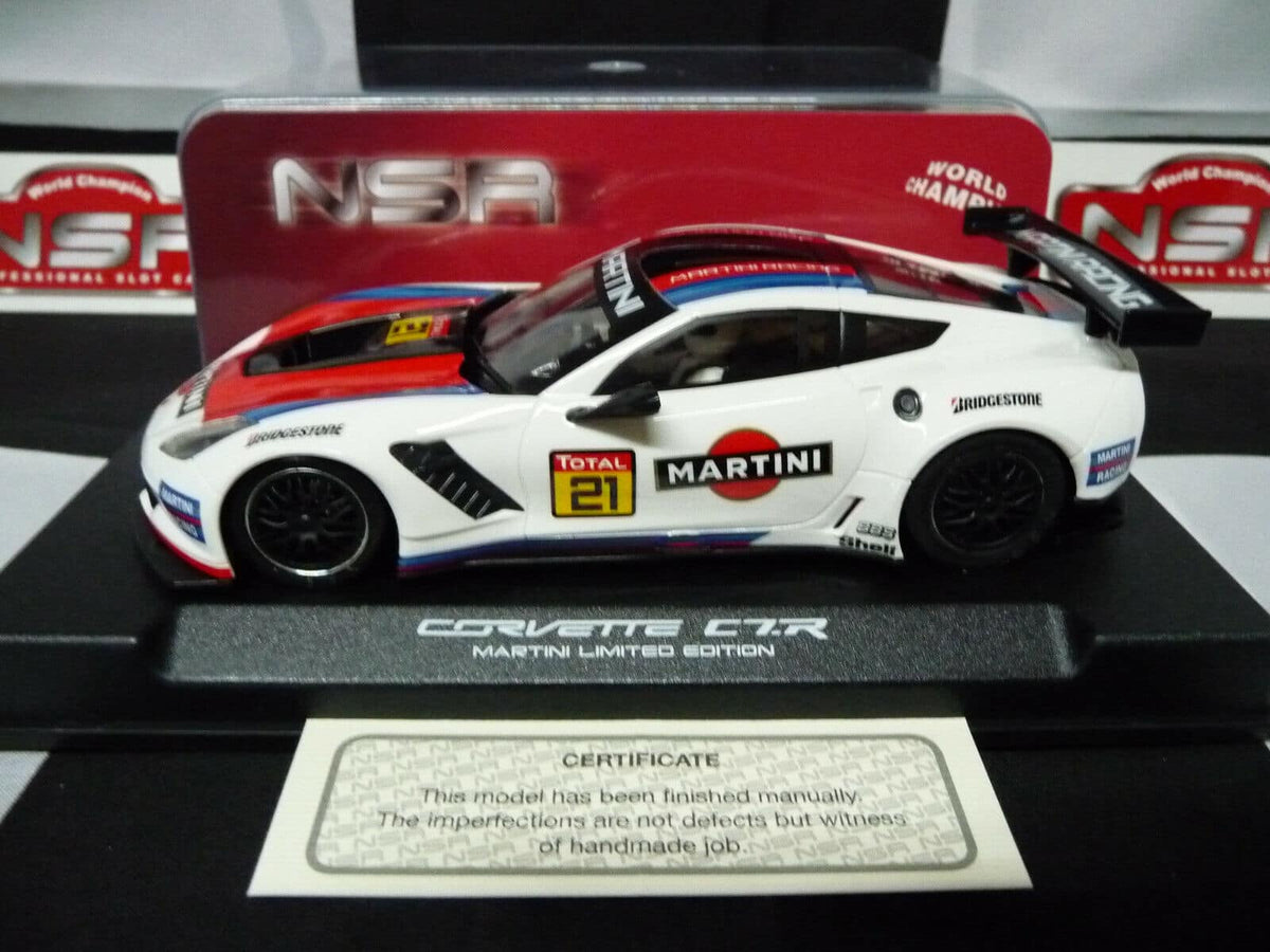 NSR - 1:32 0159AW CORVETTE C7R MARTINI RACING WHITE NO.21 SLOT CAR ALSO SUITS SCALEXTRIC/CARRERA