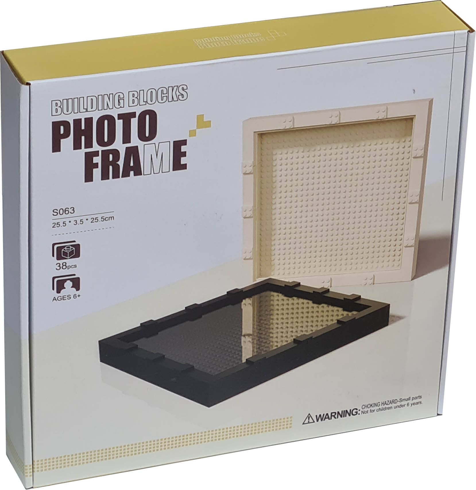 Building Blocks Photo Frame S063 Cream White / Compatible with LEGO® bricks