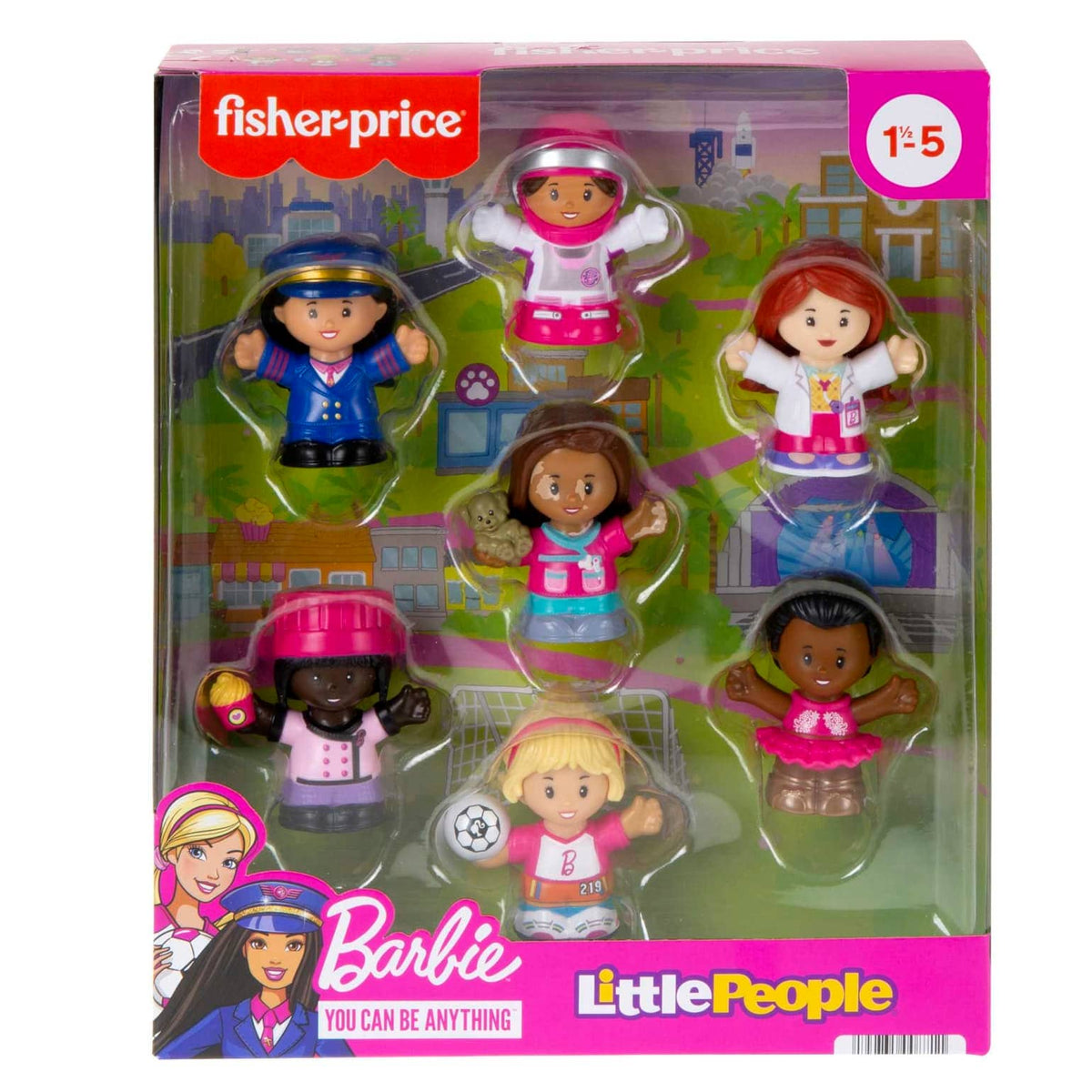Barbie - You Can Be Anything Figure Pack By Little People 7 Toys Figure Pk